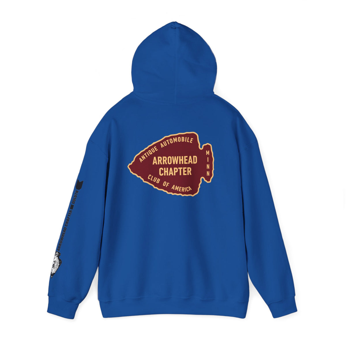 Arrowhead Chapter AACA Hoodie — "I'd Rather be Under the Hood" plus Sleeve and Back Images