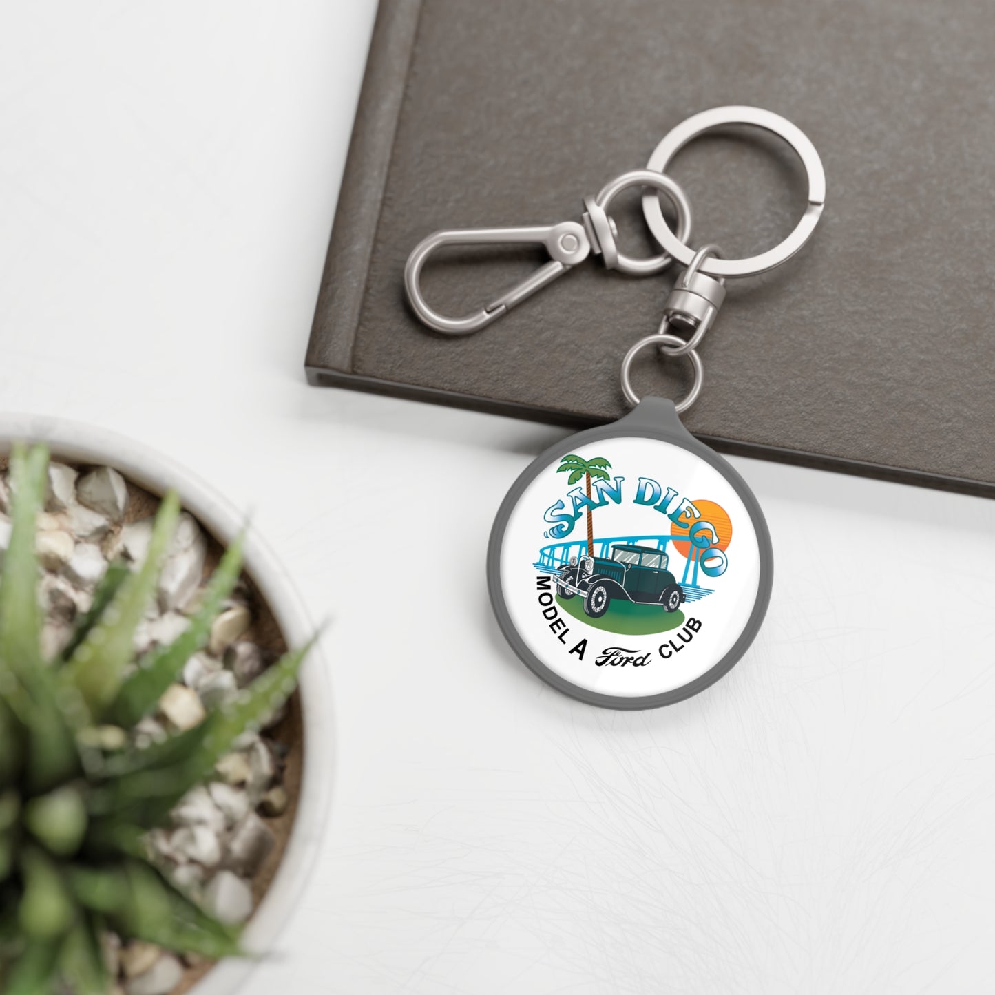 San Diego Model A Ford Club Keyring Tag — Vintage Car Club Keychain