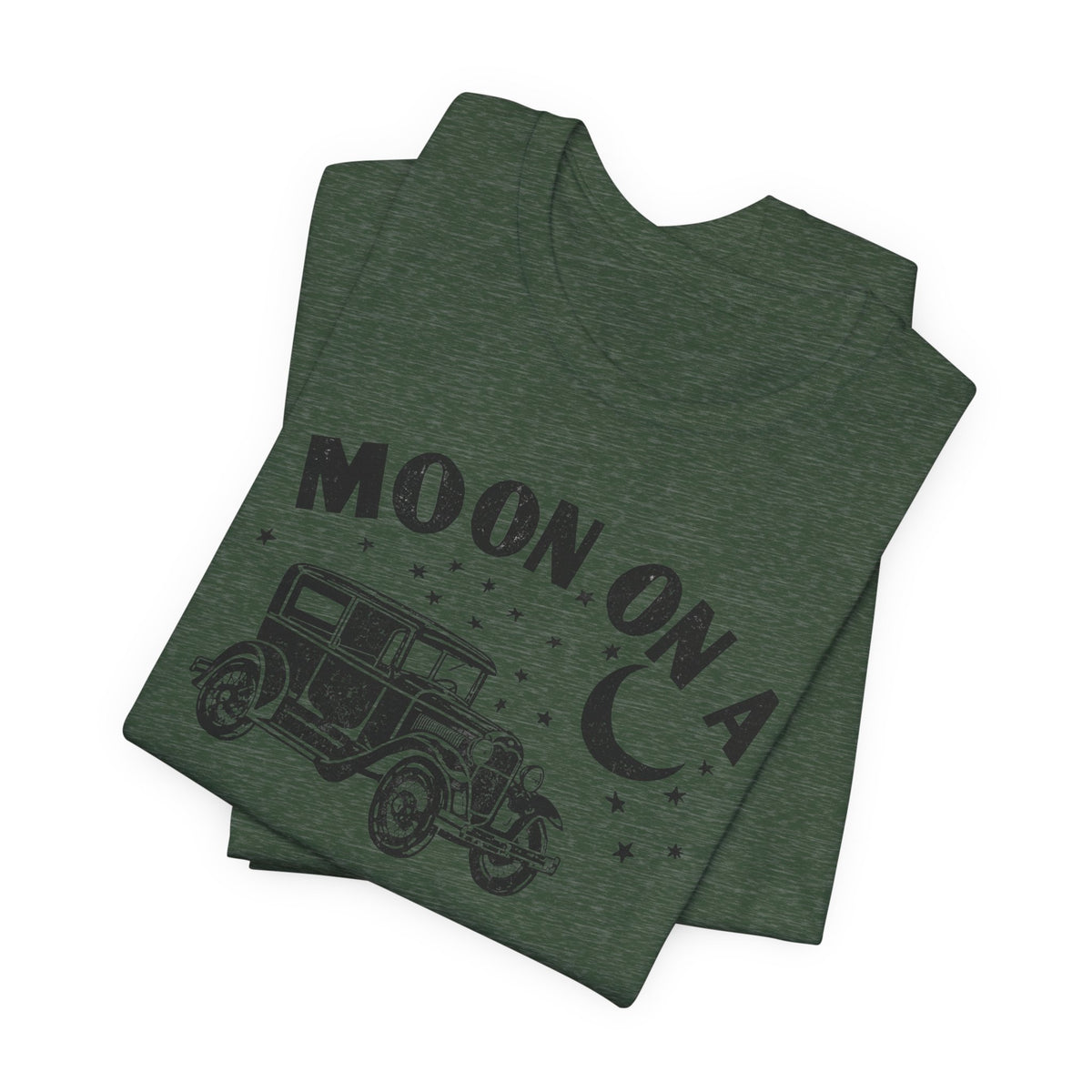 Moon On A Vintage Car T-Shirt — Retro Moon Graphic Tee