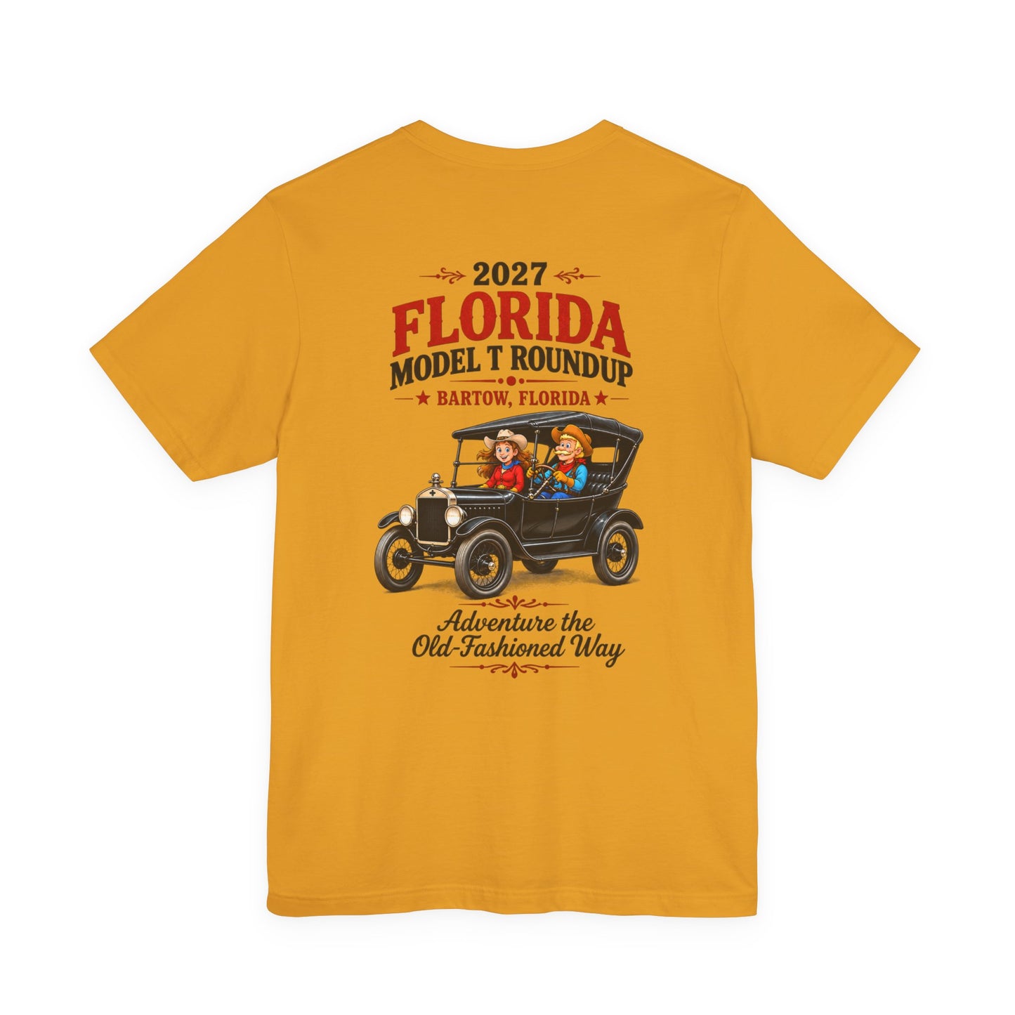 Florida Model T Roundup 2027 Soft-Style T-Shirt - Front and Back Graphics