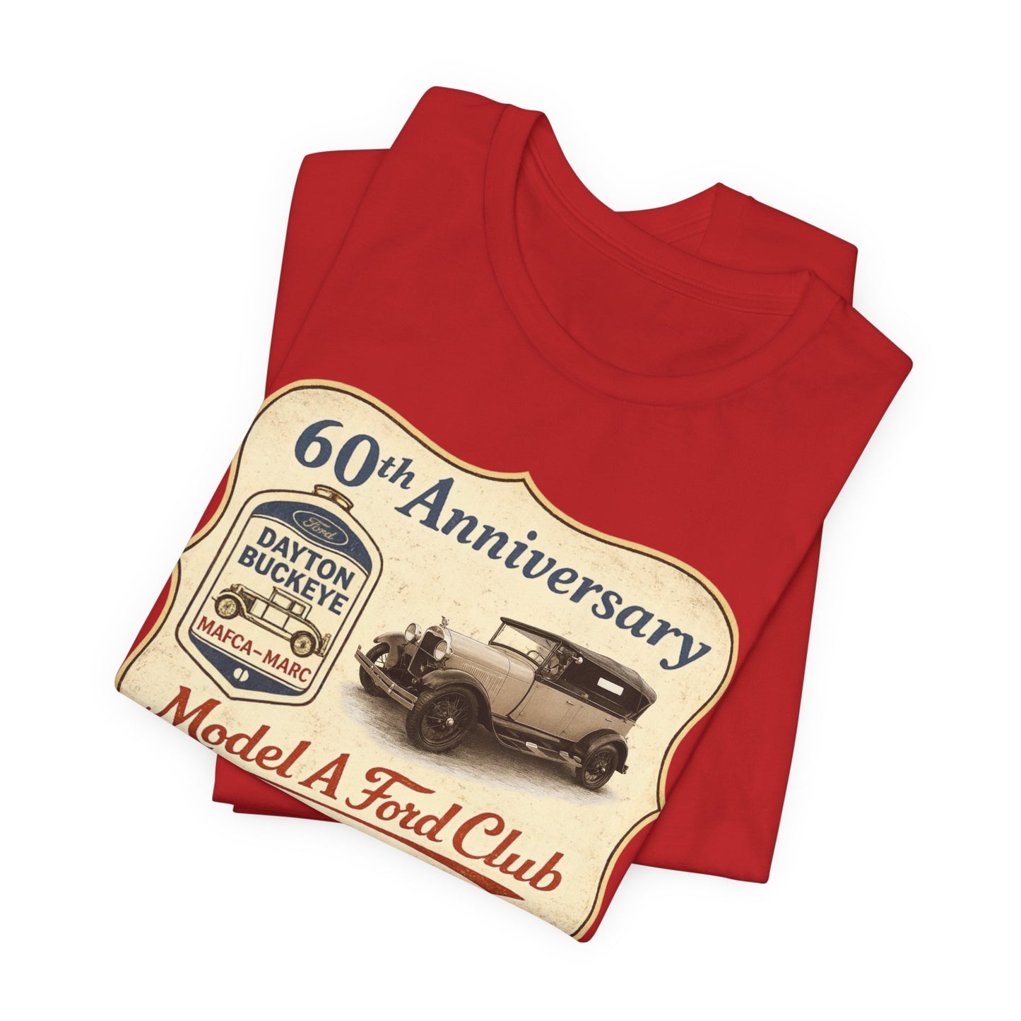 Dayton Buckeye Model A Ford Club 60th Anniversary Tee (JF) – Unisex Jersey Short Sleeve Tee