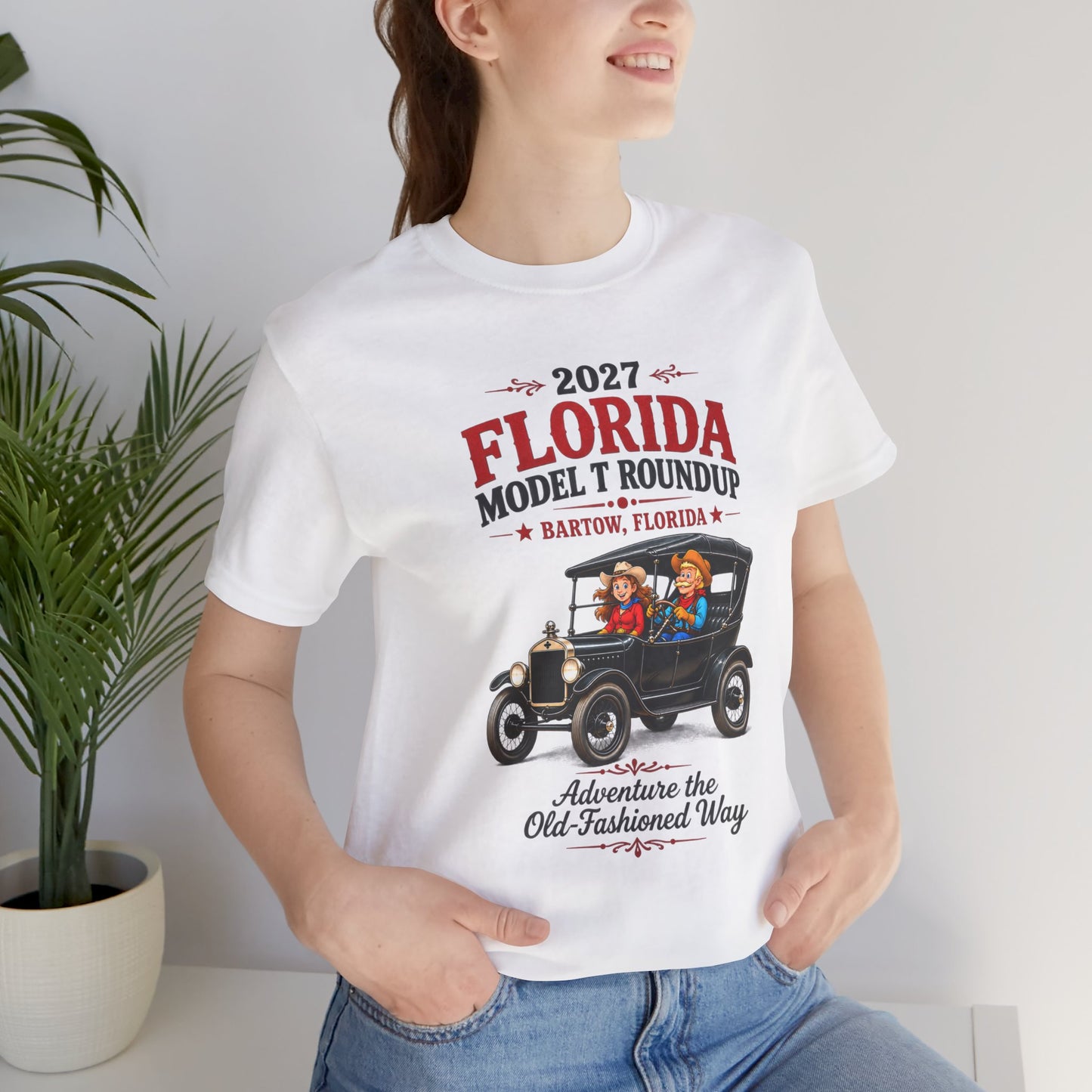 Florida Model T Roundup 2027 Soft-Style T-Shirt — Front Graphic