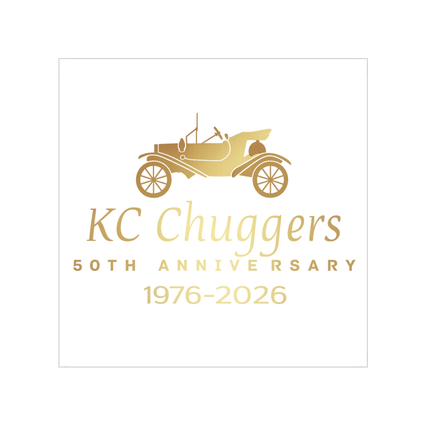 KC Chuggers 50th Anniversary Vintage Car Transparent Outdoor Sticker