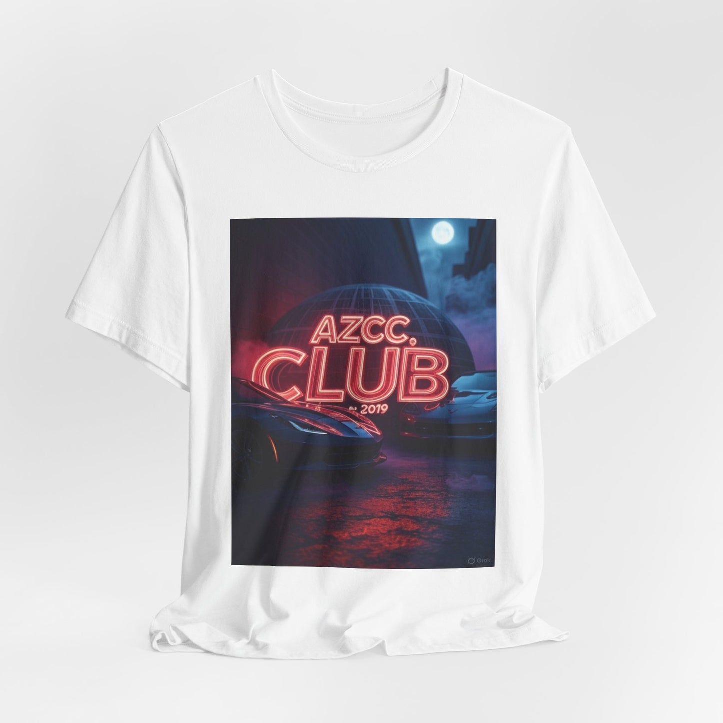 AZCC Club Neon Car T-Shirt — Retro Night Cruise Graphic Tee