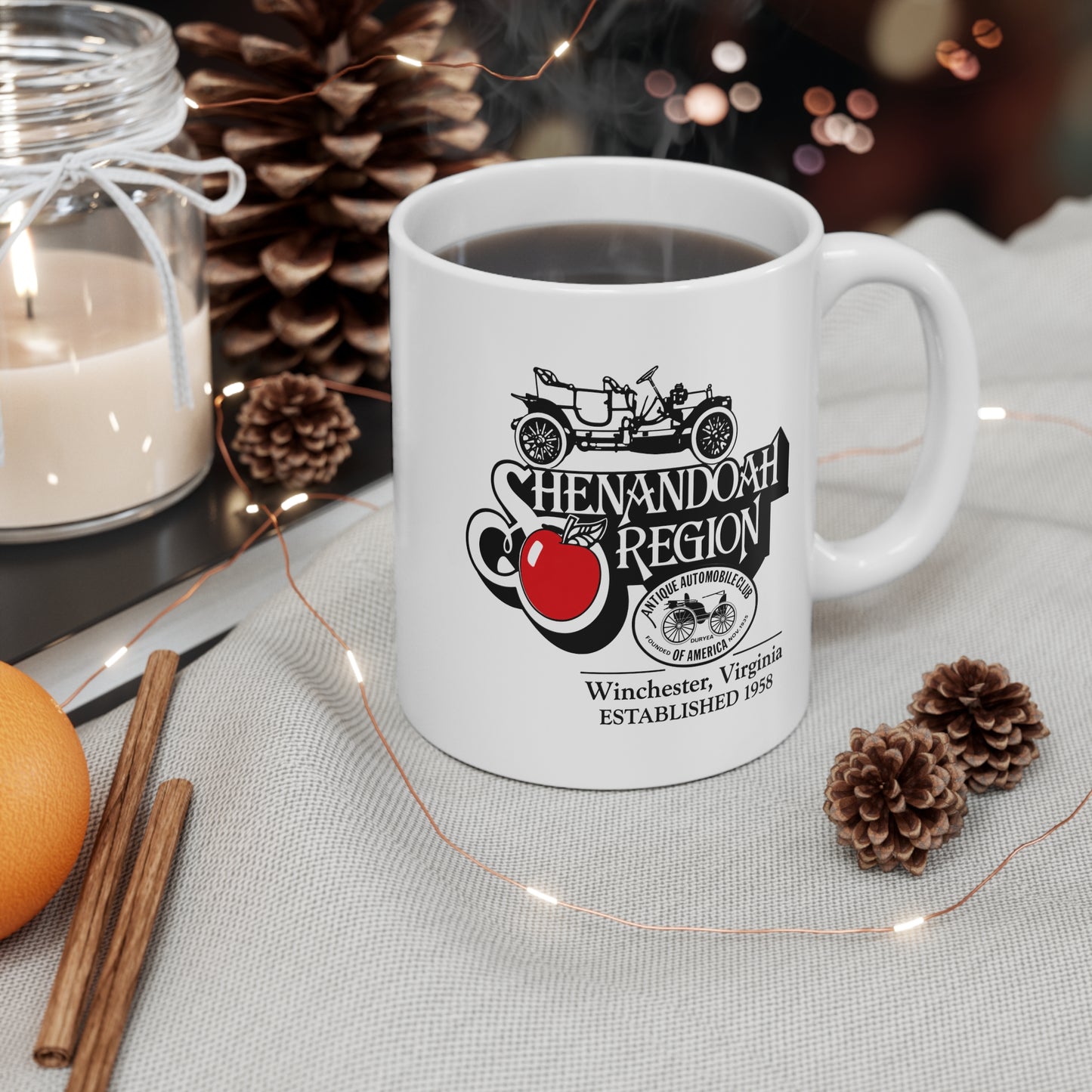 Shenandoah Region and Antique Automobile Club of America 11oz Coffee Mug — Vintage Car Logo
