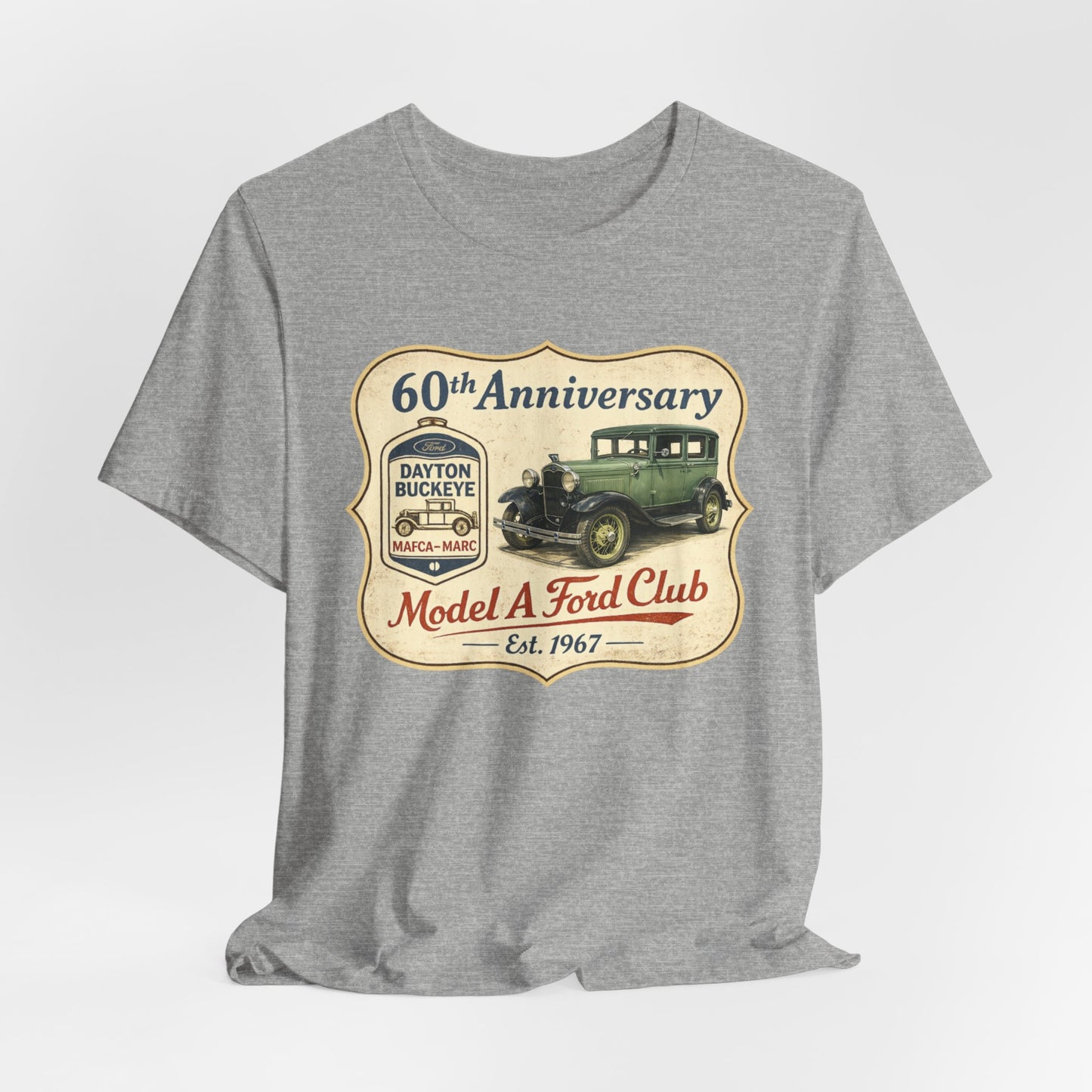 Dayton Buckeye Model A Ford Club 60th Anniversary Tee (SSG) - Vintage Classic Car Shirt
