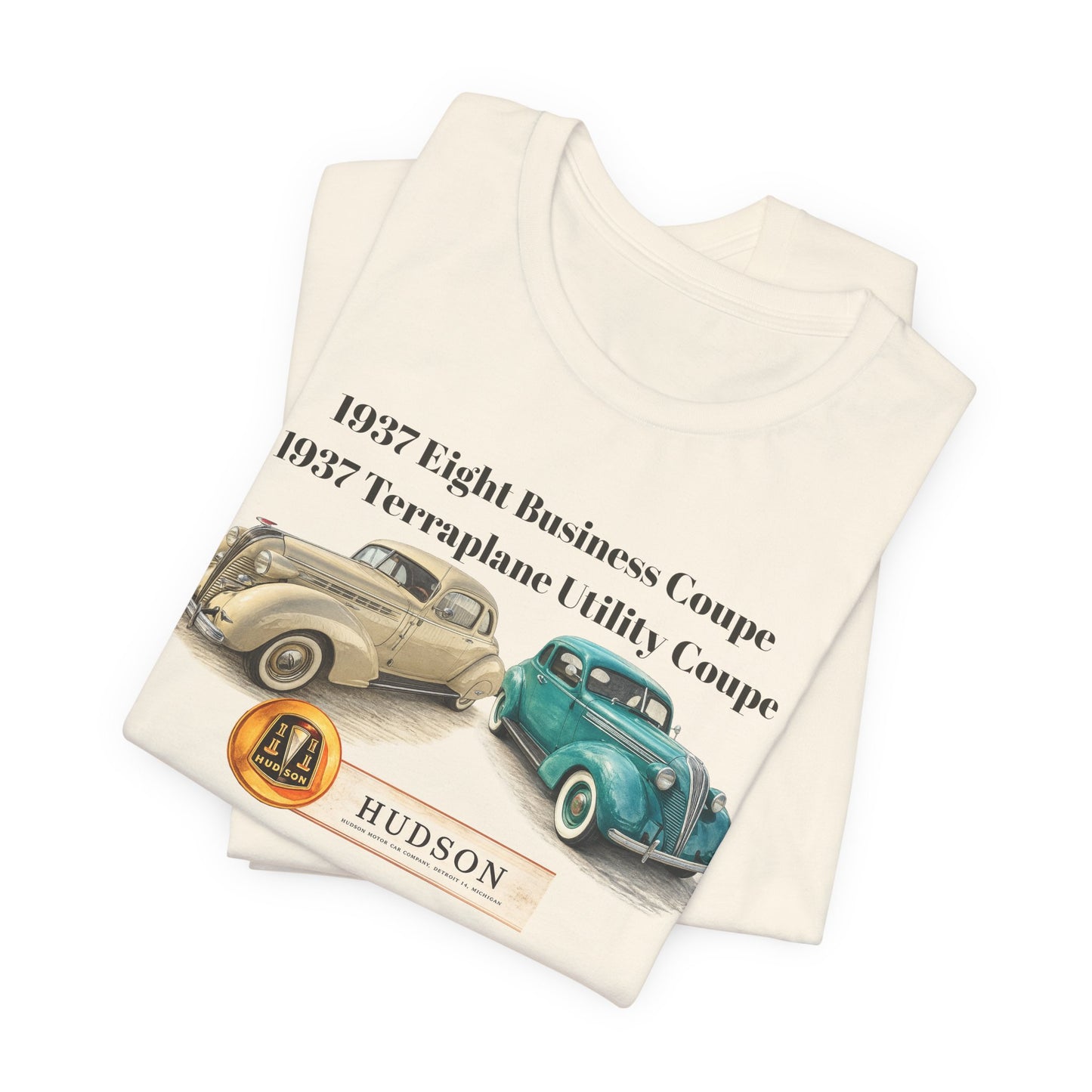 1937 Hudson's Vintage Car Tee - Unisex Jersey Short Sleeve Tee (JG)