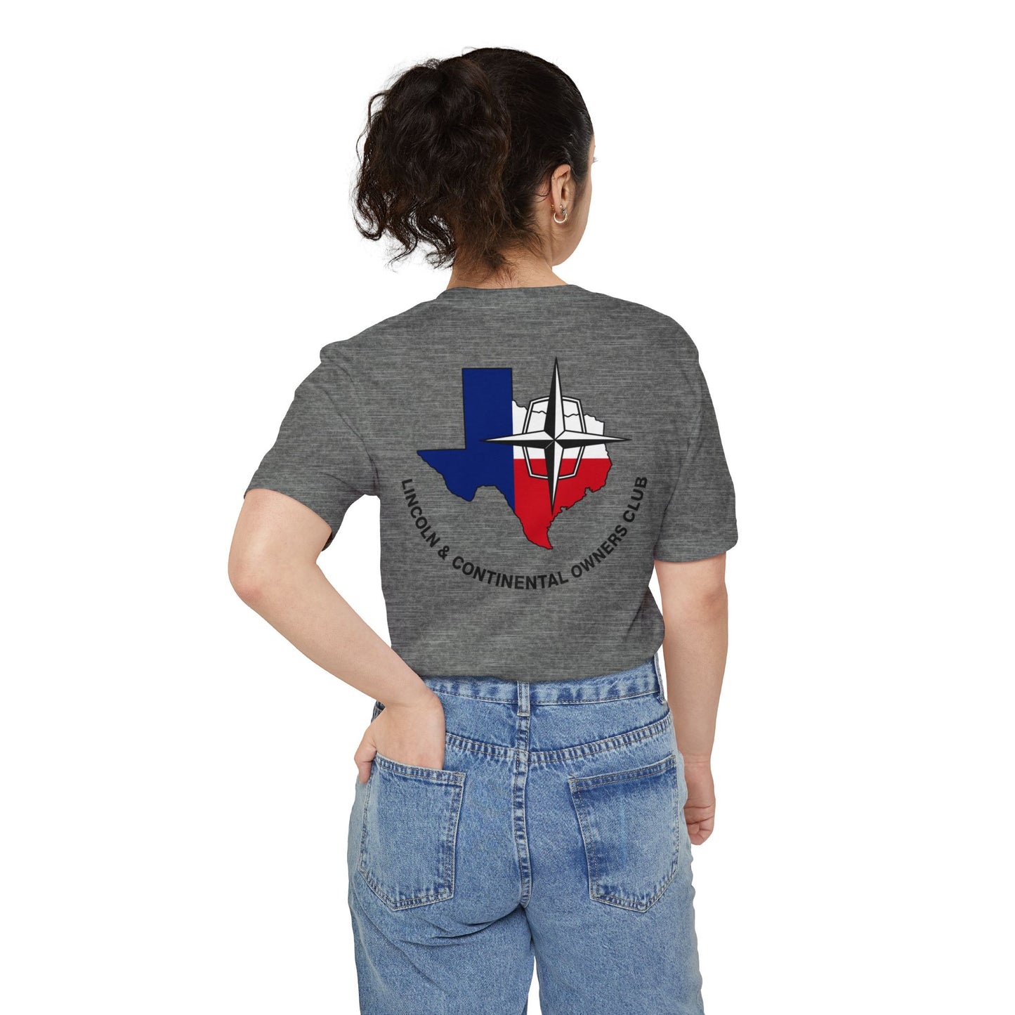 Lincoln & Continental Owners Club - Texas Gulf Coast Region Pocket T-Shirt - Front & Back Logos