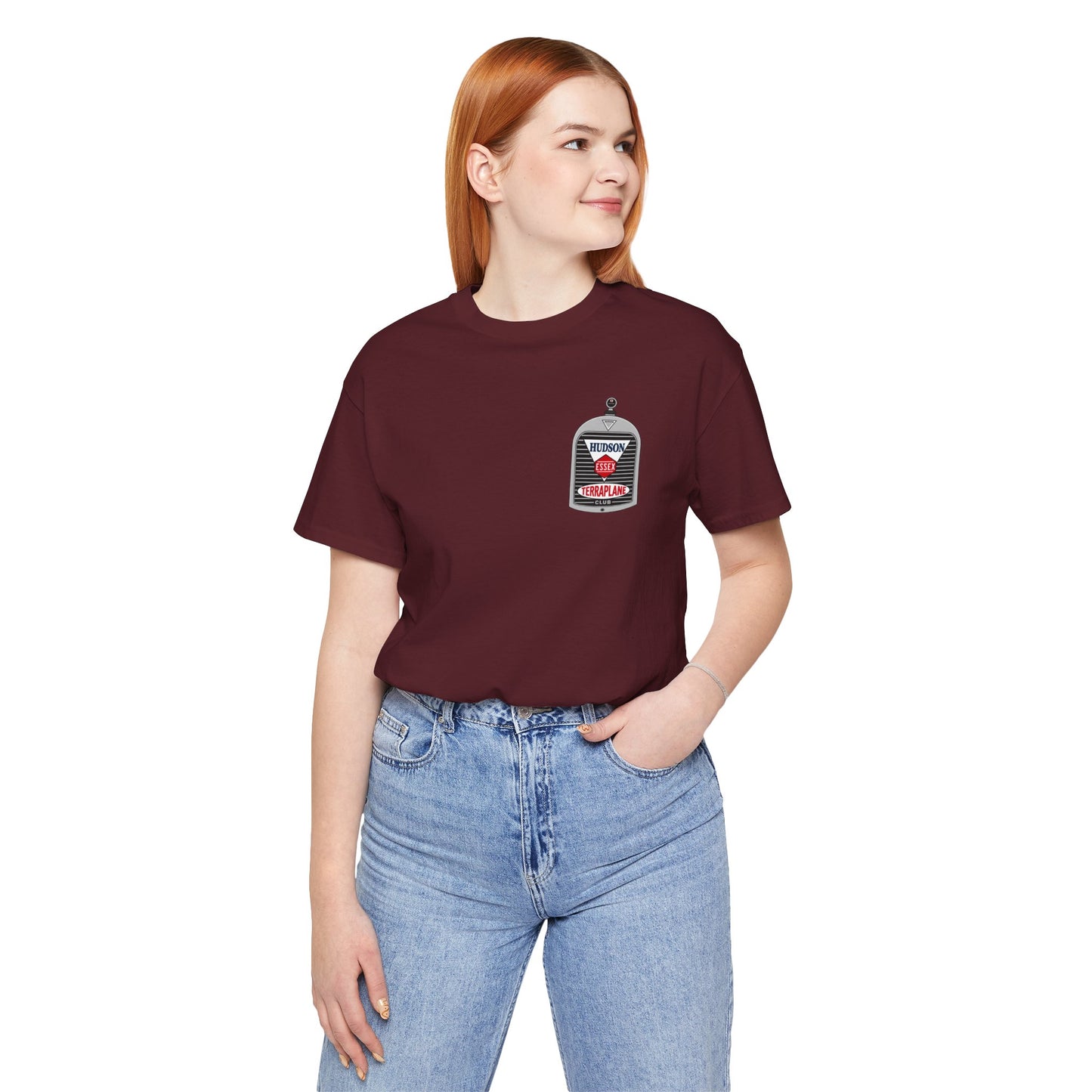 Hudson Essex Terraplane Club Small Chest Logo — Unisex Jersey Short Sleeve Tee