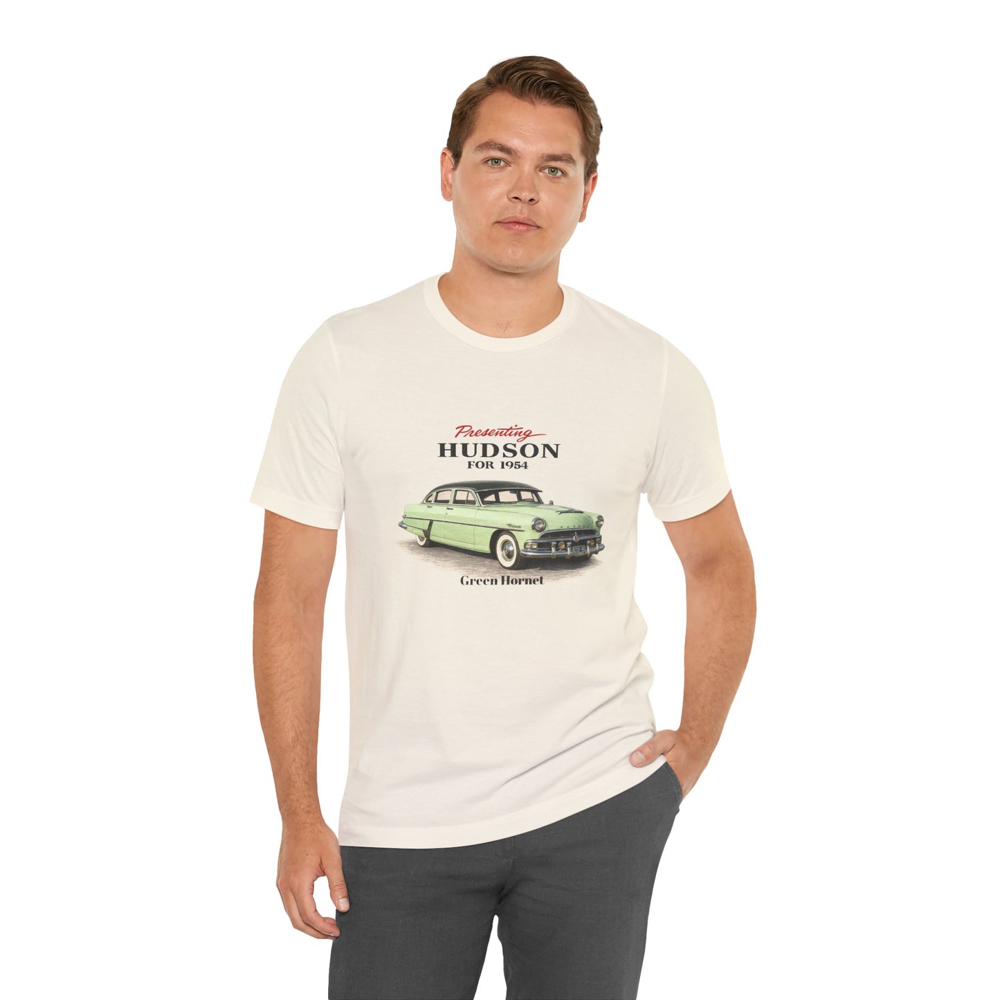 1954 Hudson Hornet Vintage Car Tee — Green Classic Automobile Graphic T-Shirt (RonR)