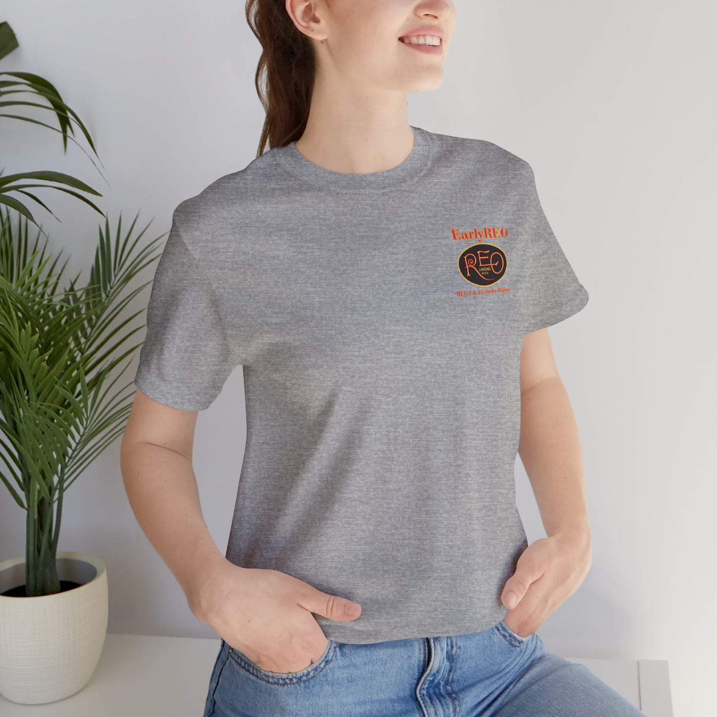 REO Lansing Michigan Mountain Climbers Tee — Unisex Soft Short Sleeve Tee