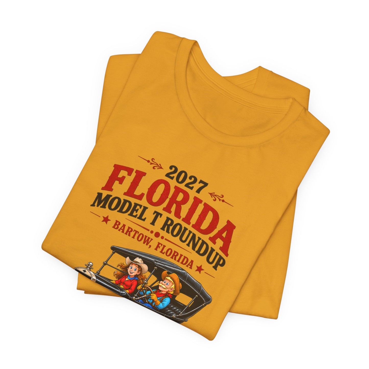 Florida Model T Roundup 2027 Soft-Style T-Shirt — Front Graphic