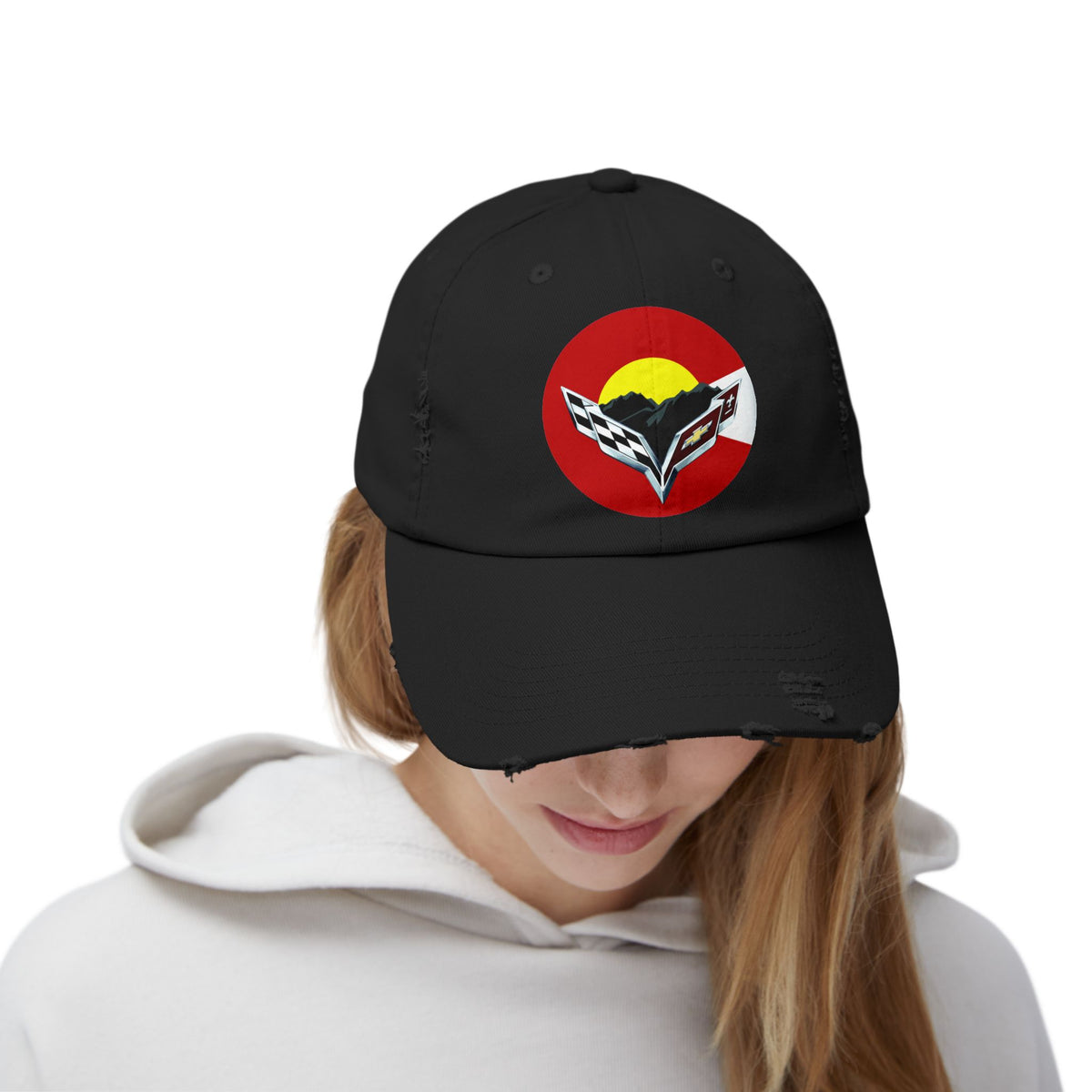 Central Colorado Corvette Club Distressed Cap — Direct to Film Printed