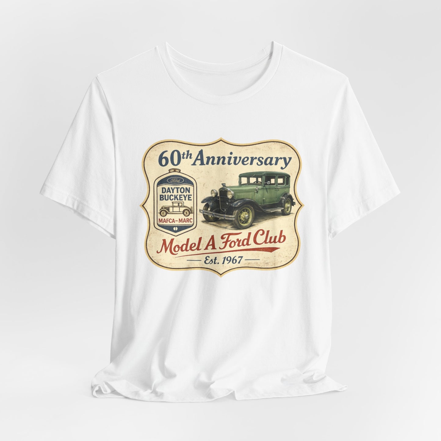 Dayton Buckeye Model A Ford Club 60th Anniversary Tee (SSG) - Vintage Classic Car Shirt