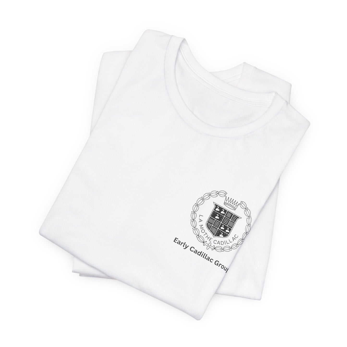 Early Cadillac Crest T-Shirt — Small Left-Chest Logo 1902-1905