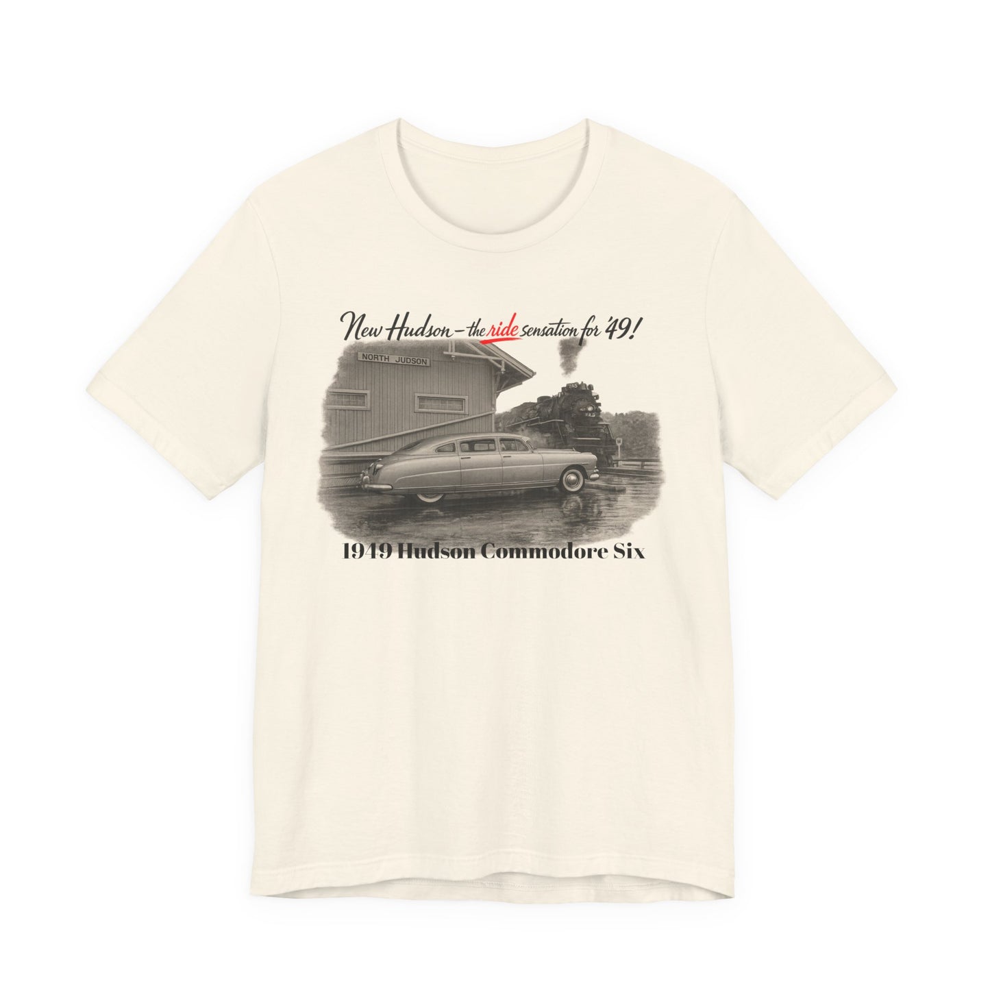 1949 Hudson Commodore Six Vintage Car T‑Shirt — Classic Retro Automotive Tee (Rick C)