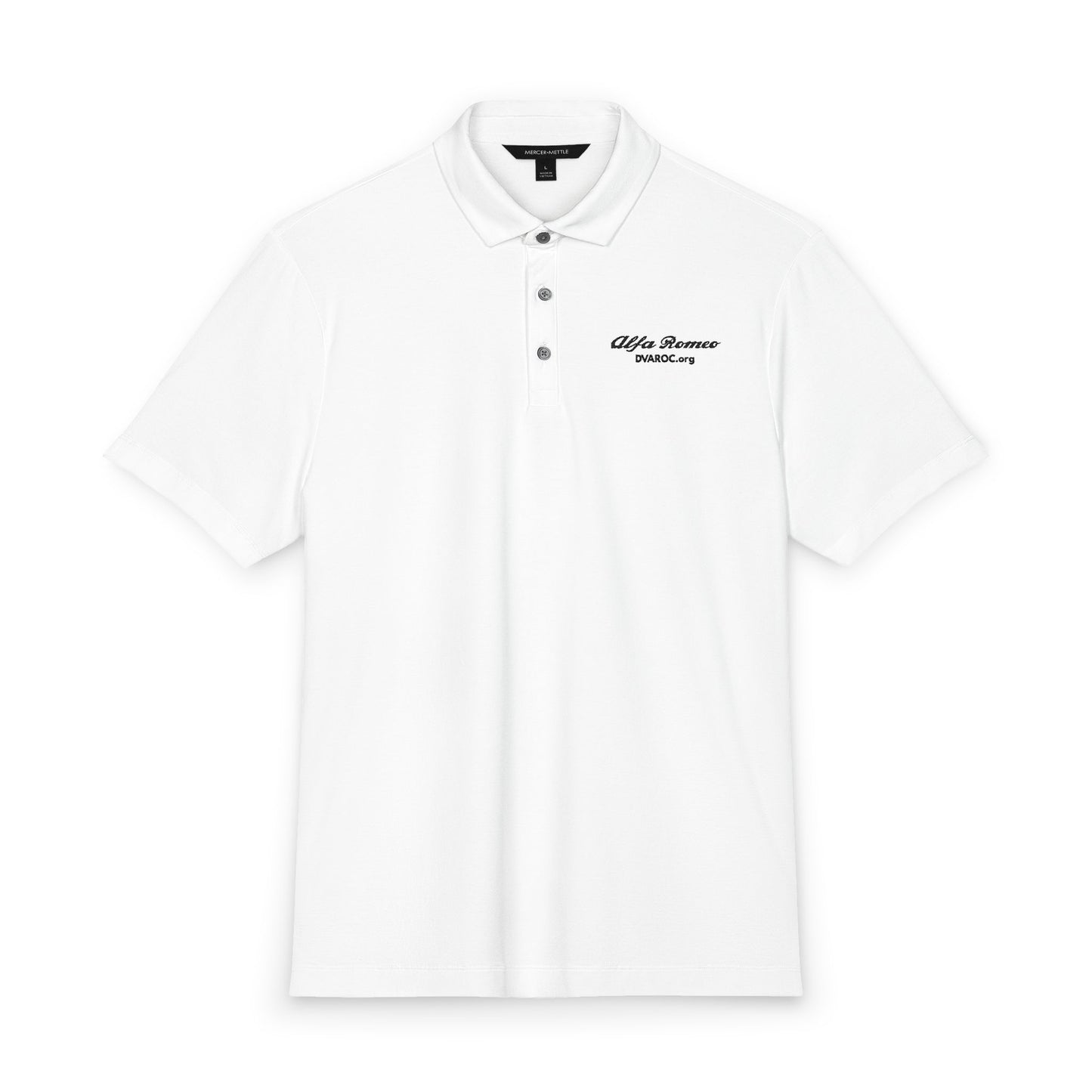 DVAROC.org Men's Stretch Jersey Polo — Embroidered Logo Chest Tee