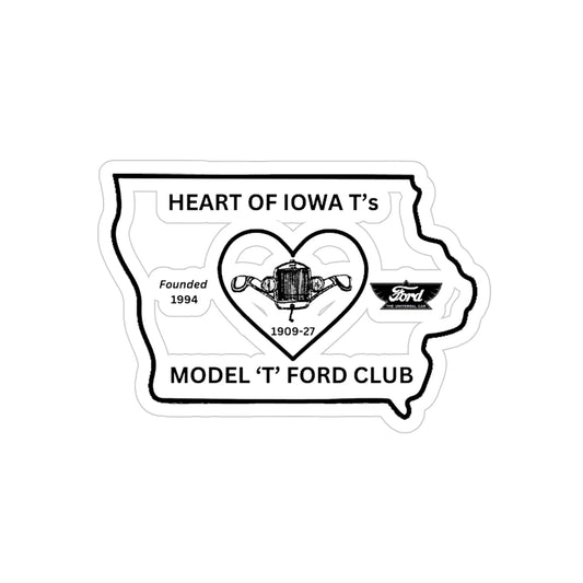 Heart of Iowa T's Transparent Outdoor Stickers, Die-Cut, 1pc