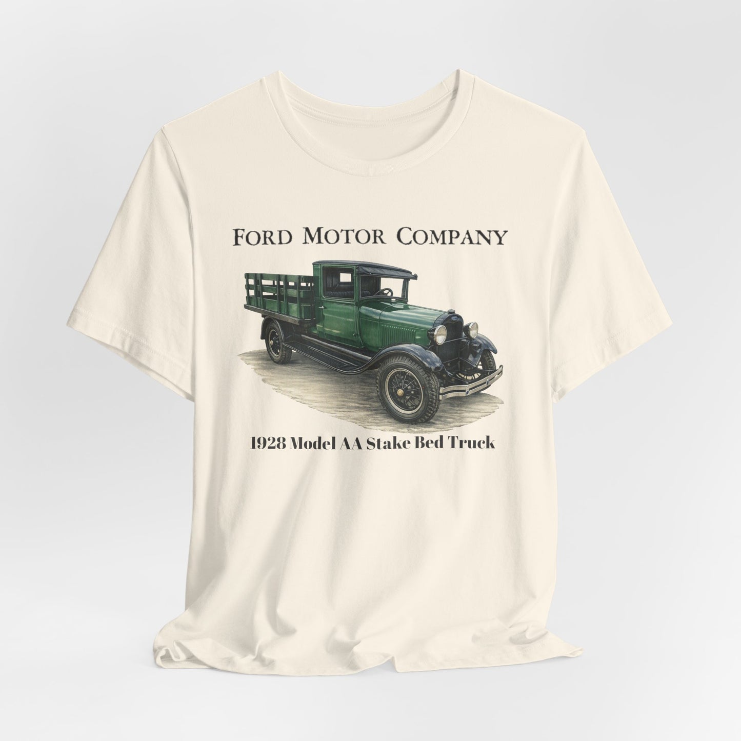 1928 Ford Model AA Stake Bed Truck T-Shirt —  Unisex Jersey Short Sleeve Tee
