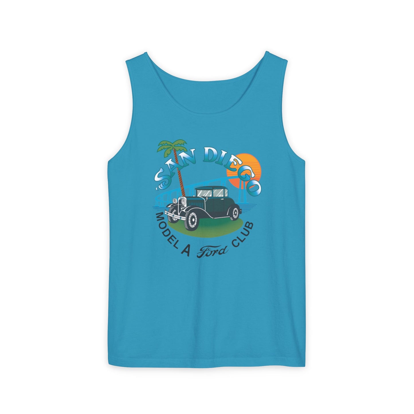 San Diego Model A Ford Club Tank Top — Unisex Garment-Dyed Tank Top