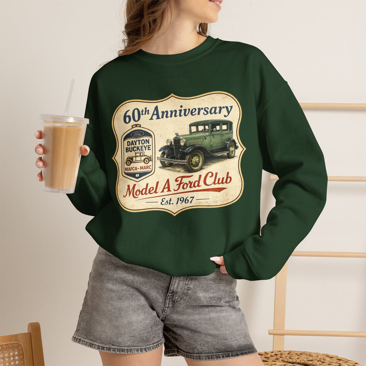 Dayton Buckeye Model A Ford Club 60th Anniversary Unisex Heavy Blend™ Crewneck Sweatshirt Gildan (SSG)