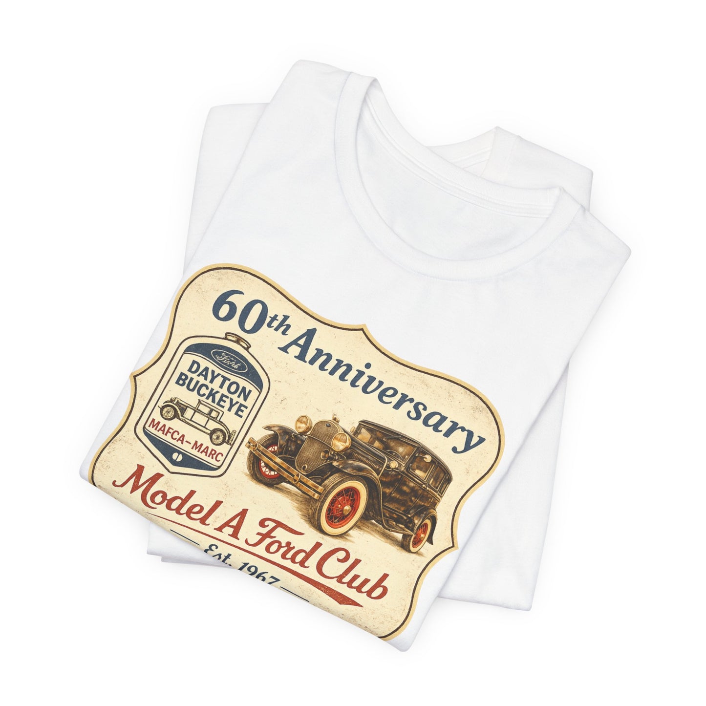 Dayton Buckeye Model A Ford Club 60th Anniversary Tee (CP) - Vintage Classic Car Shirt