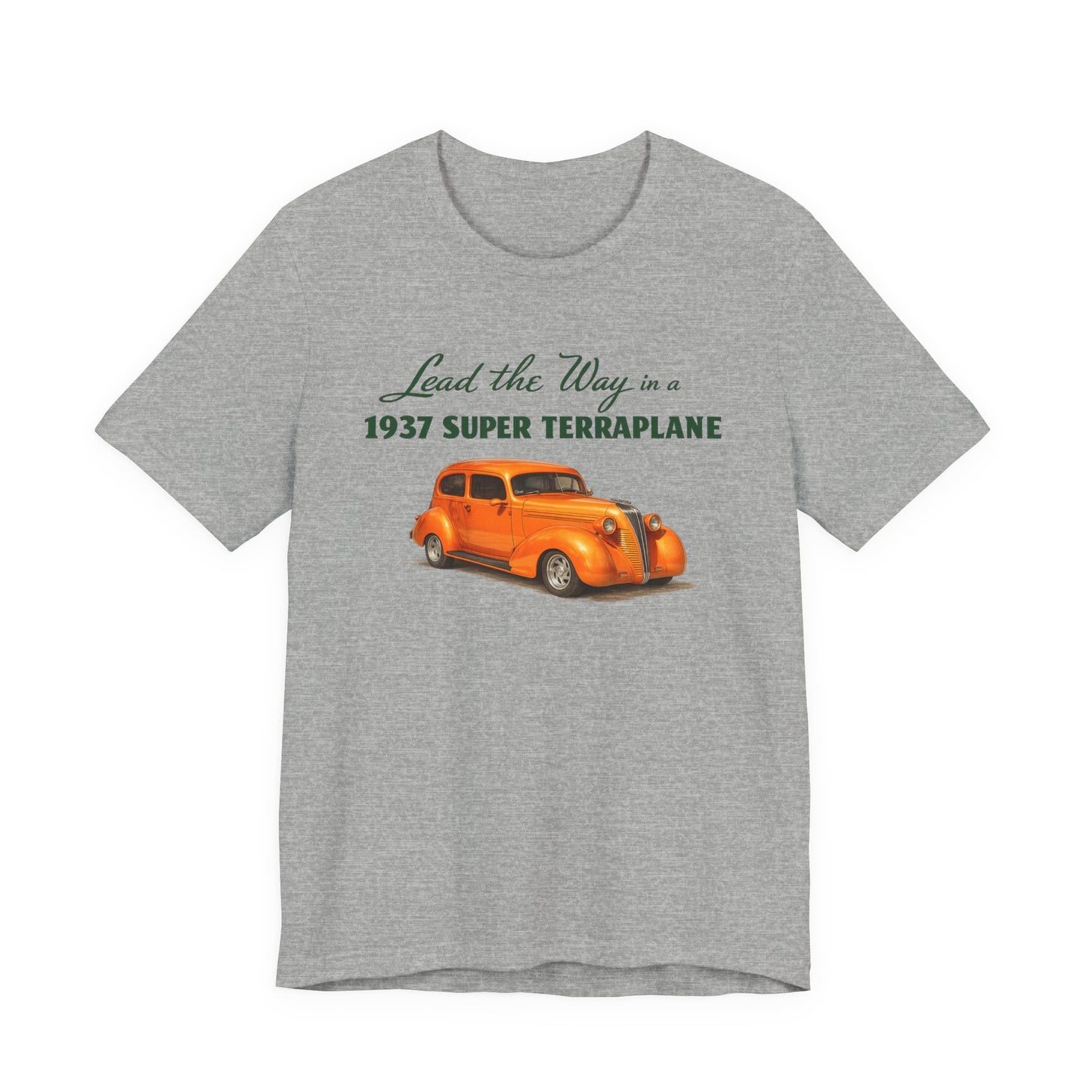 1937 Hudson Super Terraplane Vintage Car Tee – "Lead the Way" Classic Auto Unisex Jersey Short Sleeve T‑Shirt