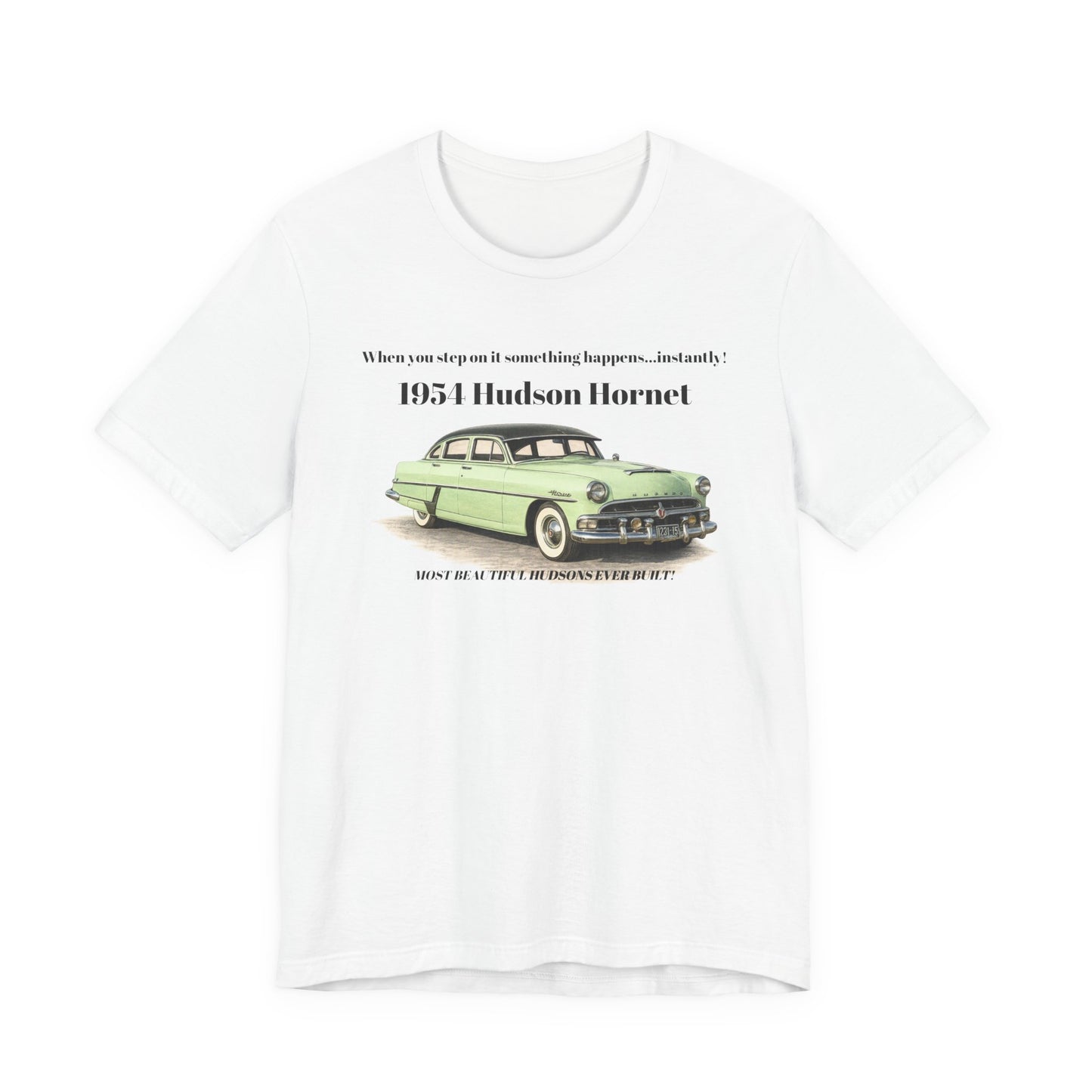 1954 Hudson Hornet Vintage Car Tee — Retro Classic Car Graphic T-Shirt (JF)