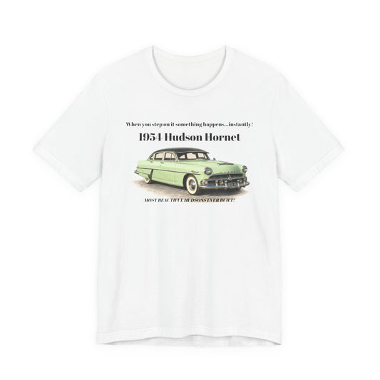 1954 Hudson Hornet Vintage Car Tee — Retro Classic Car Graphic T-Shirt (JF)