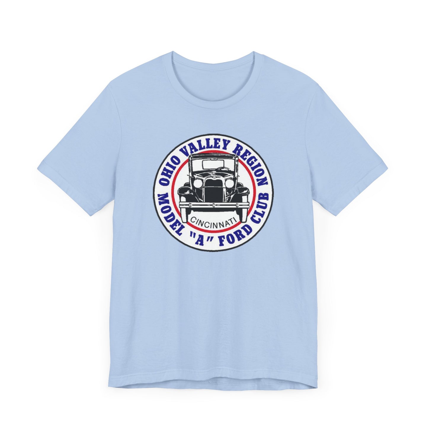 Ohio Valley Region Model A Ford Club (front logo) Unisex Jersey Short Sleeve Tee