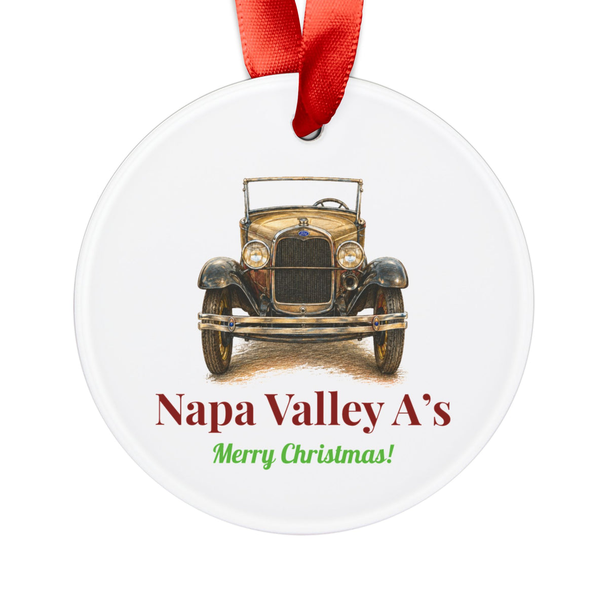 Napa Valley A's  Merry Christmas Acrylic Ornament