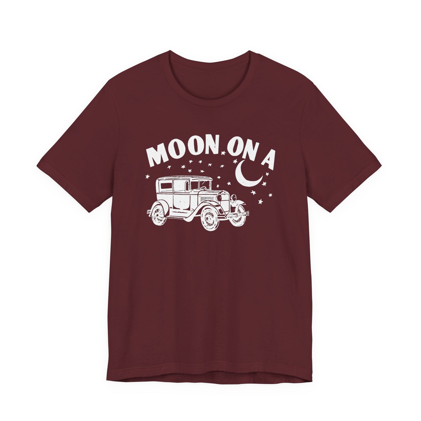 Moon On A Vintage Car T-Shirt — Retro Moon Graphic Tee