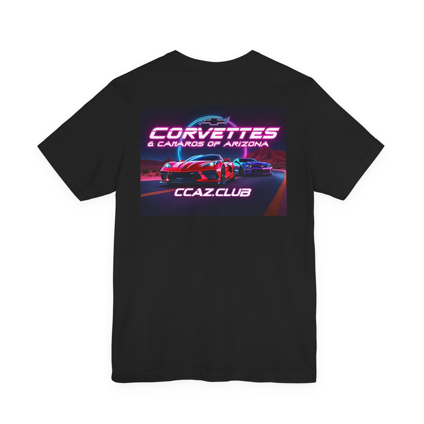 Corvettes & Camaros of Arizona Tee — CCAZ Club Retro Neon Car Shirt
