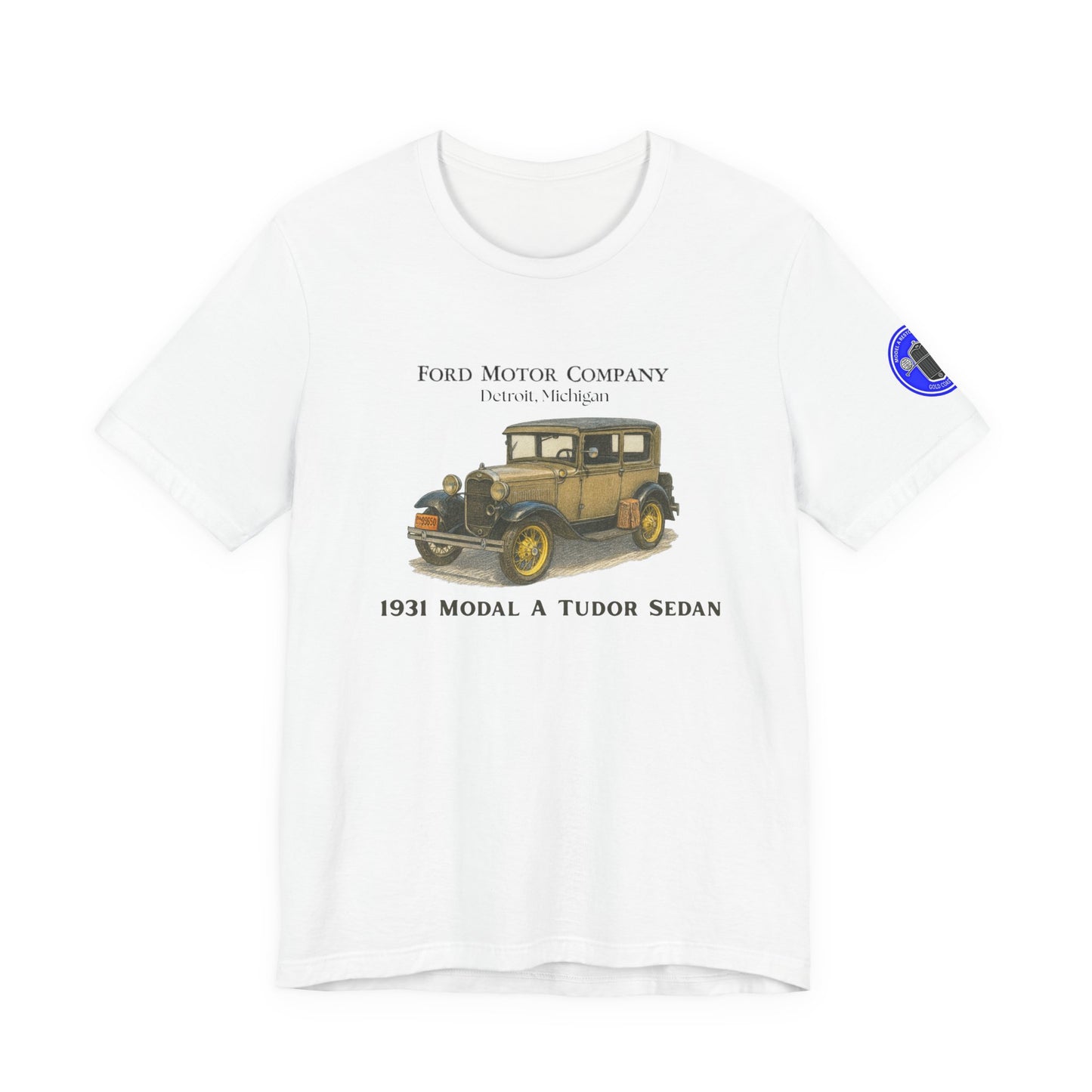 1931 Model A Ford Tudor Sedan Tee – with Gold Coast sleeve logo