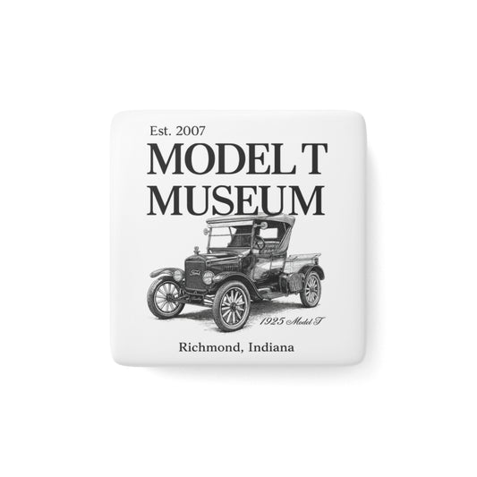 Model T Museum Porcelain Magnet — Vintage 1925 Model T "Bradley" Souvenir (Richmond, Indiana)