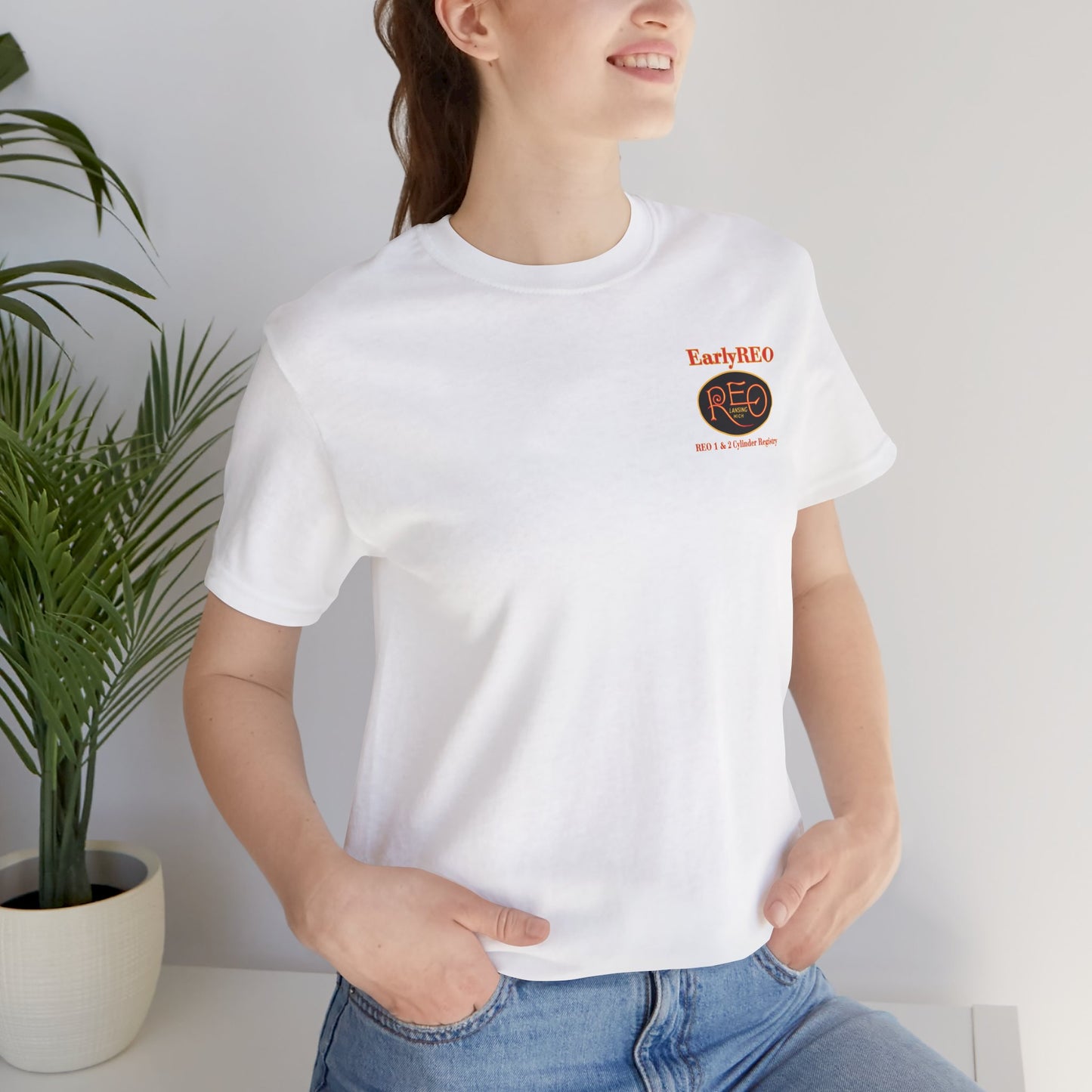 REO Lansing Michigan Mountain Climbers Tee — Unisex Soft Short Sleeve Tee