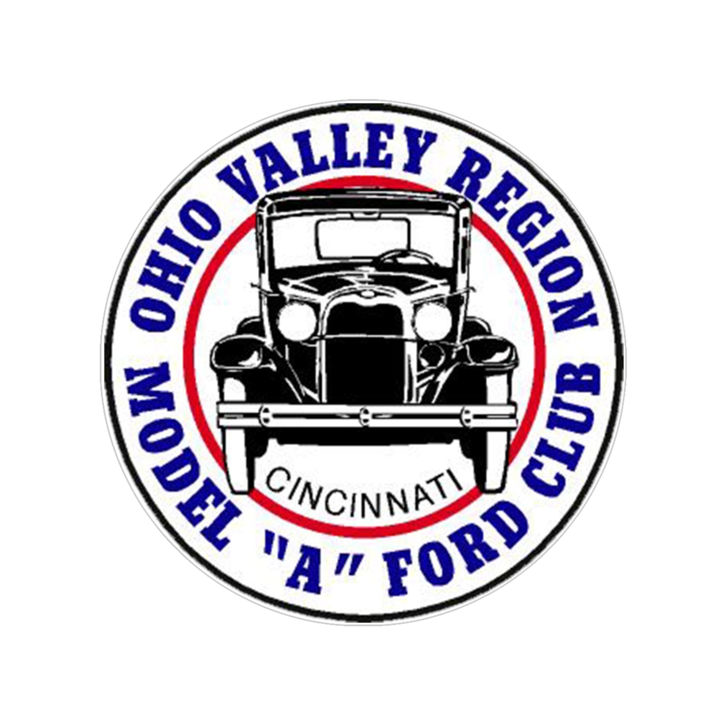 Ohio Valley Region Model A Ford Club Transparent Outdoor Stickers, Round, 1pcs