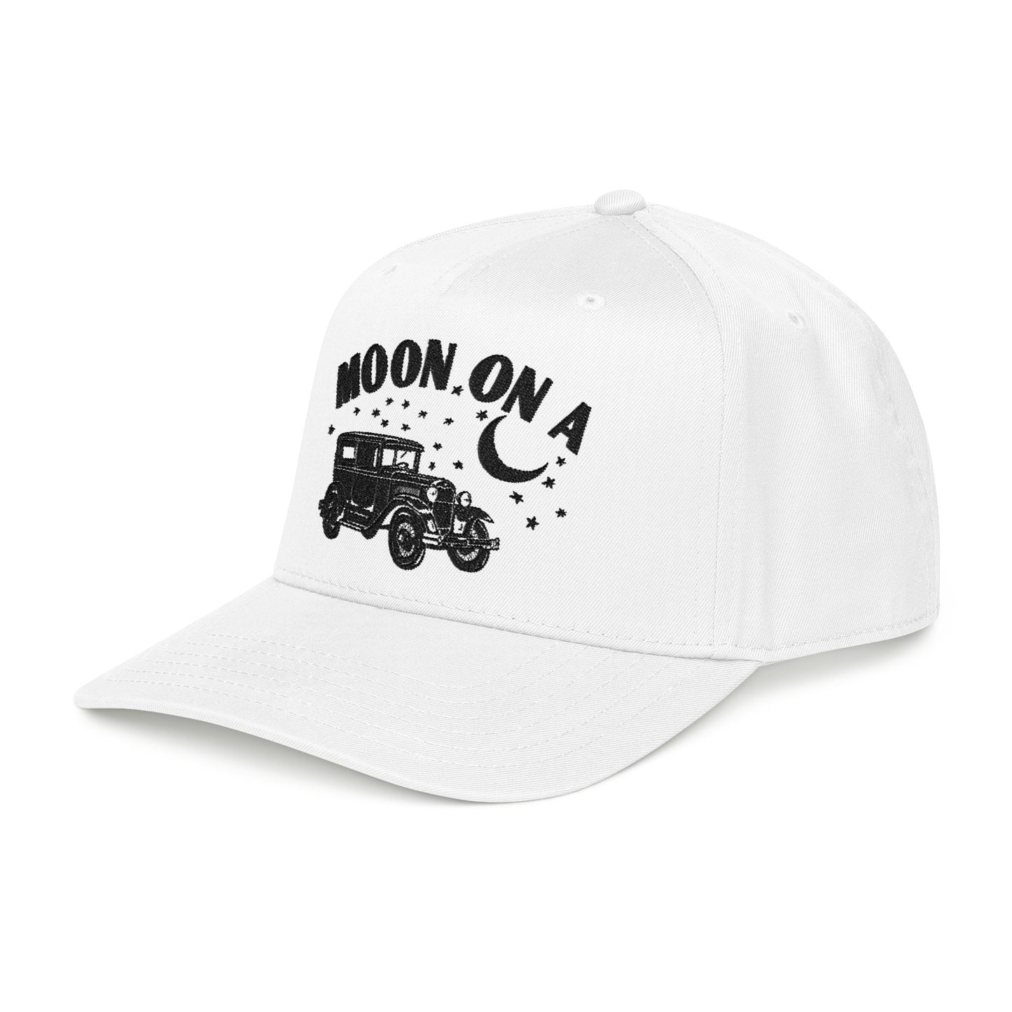 Moon On A - Embroidered Mid Profile Baseball Cap
