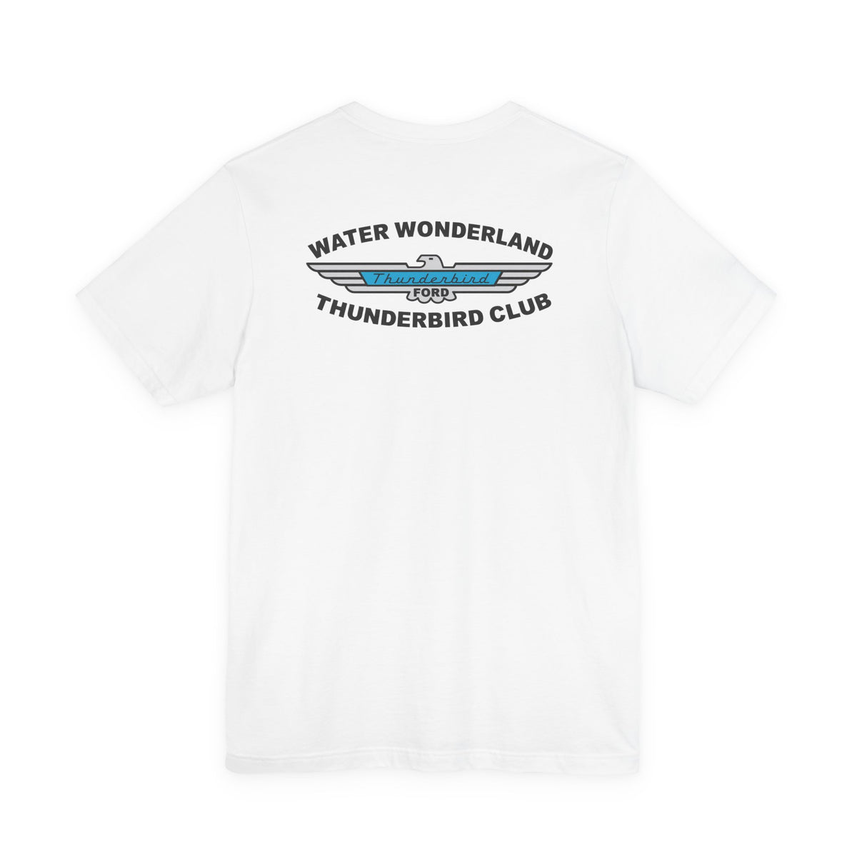 Water Wonderland Thunderbird Club T-Shirt Front and Back Logos – Unisex Soft Short Sleeve Tee