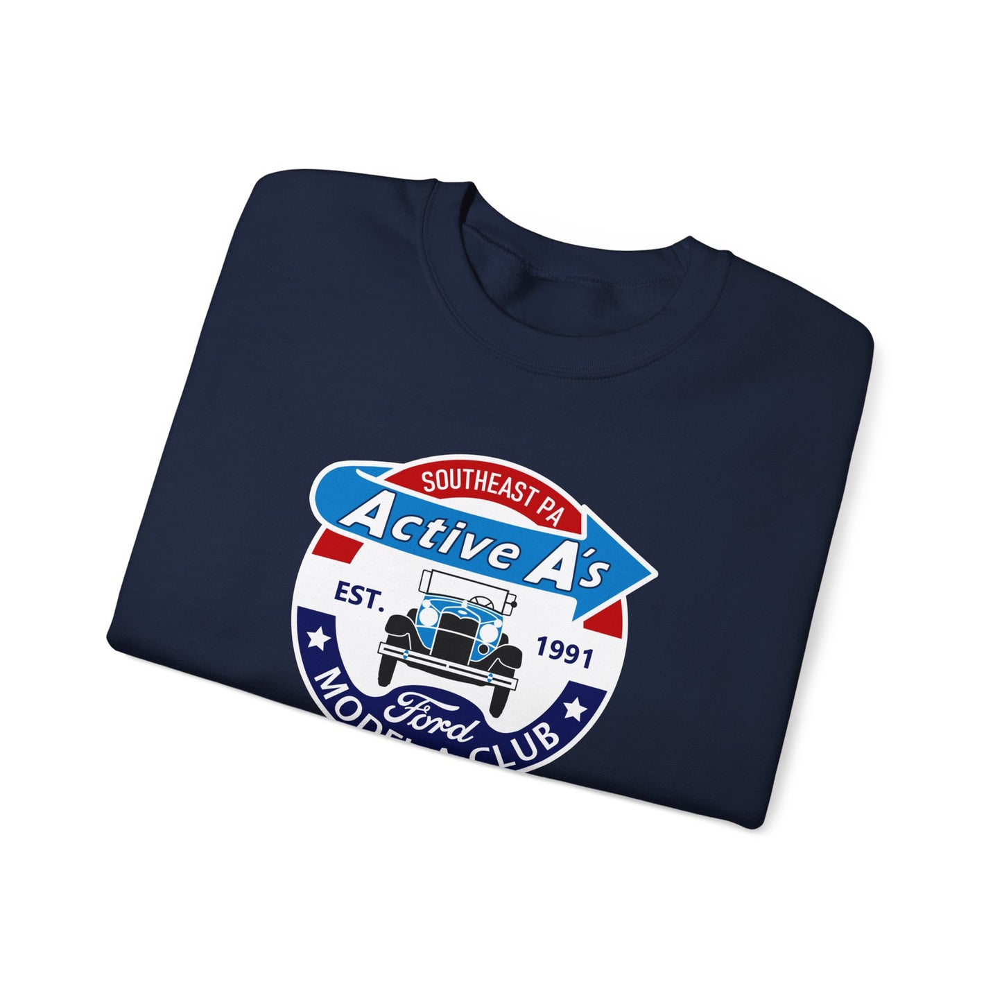 Active A's Ford Model A Club Crewneck Sweatshirt — Vintage Car Club Pullover