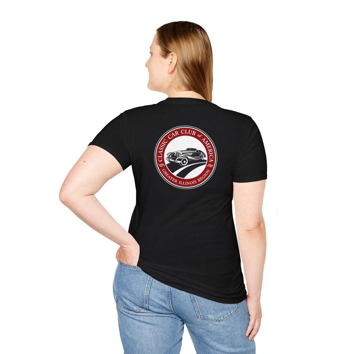 Classic Car Club of America Greater Illinois Region — Unisex Softstyle T-Shirt Front and Back Logos