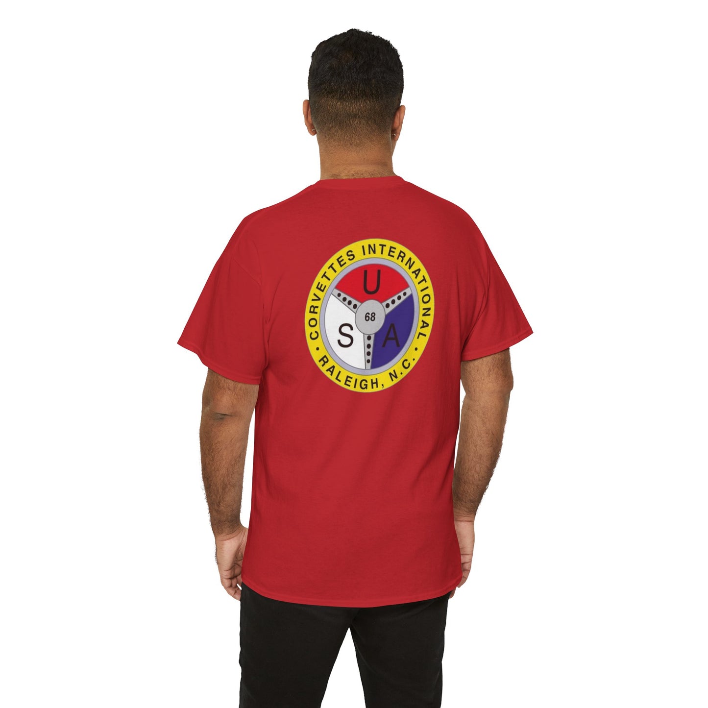 Cornettes International Raleigh Front and Back Logos — Unisex Heavy Cotton Tee