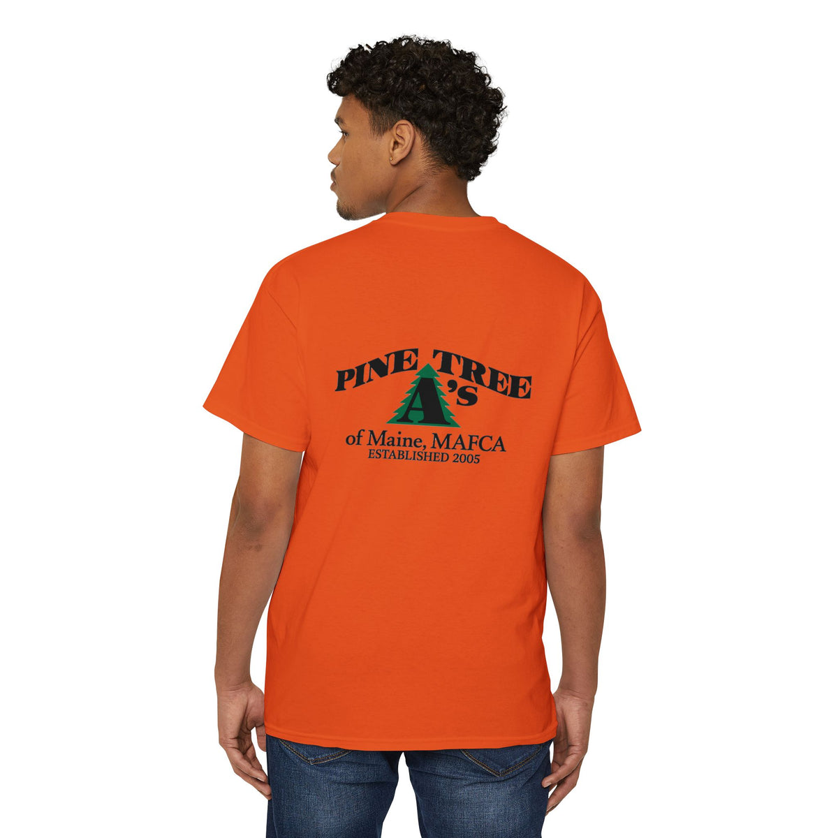 Pine Tree A's of Maine, MAFCA Front and Back Logos — Unisex Heavy Cotton Pocket Tee