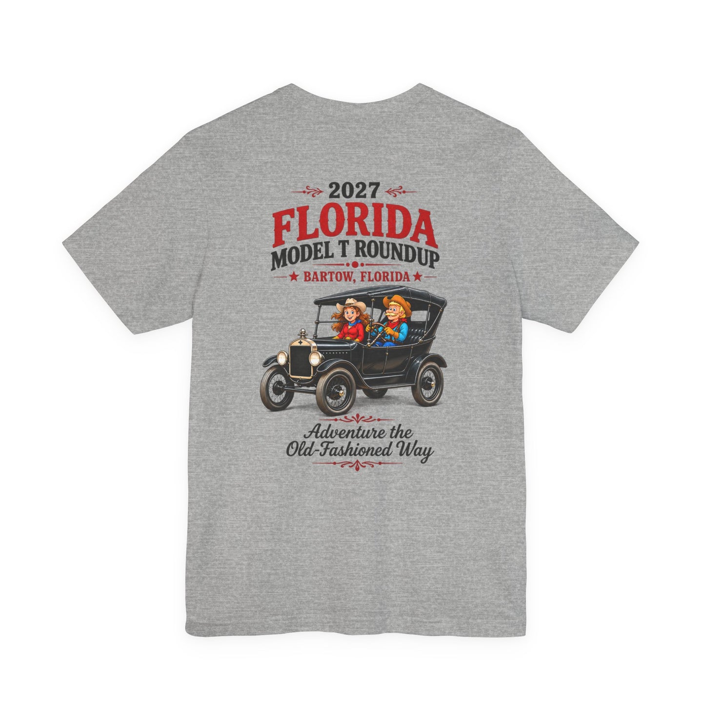 Florida Model T Roundup 2027 Soft-Style T-Shirt - Front and Back Graphics