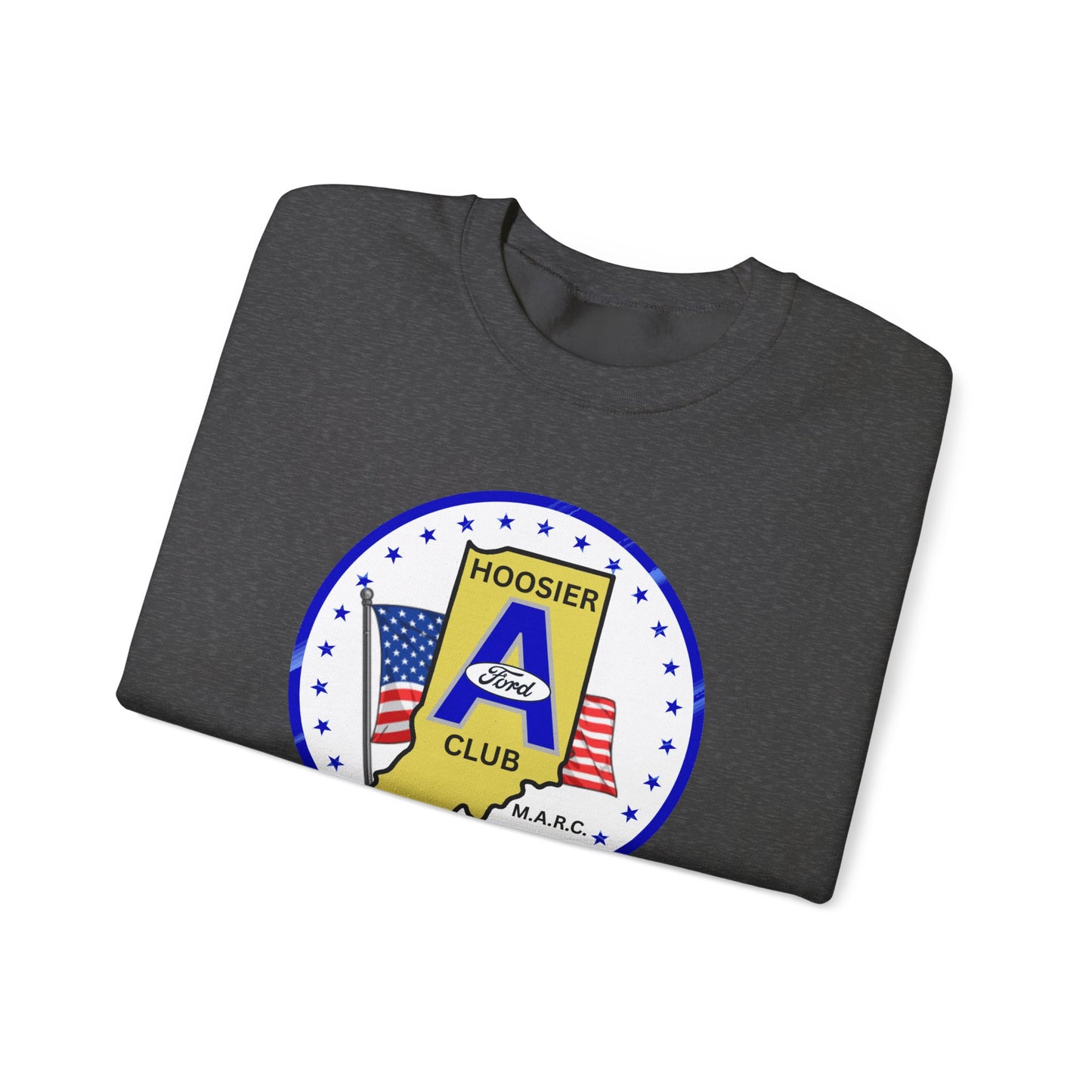 Hoosier A Ford Club Logo Sweatshirt — Indiana Flag Patch Crewneck