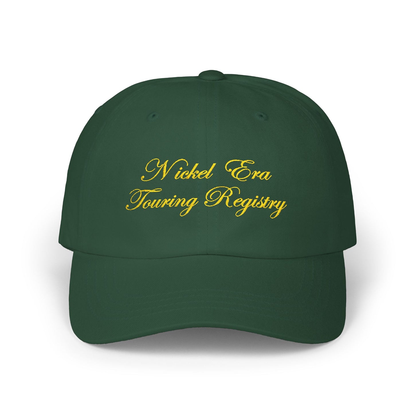 Nickel Era Touring Registry Embroidered Dad Cap — Gold Script