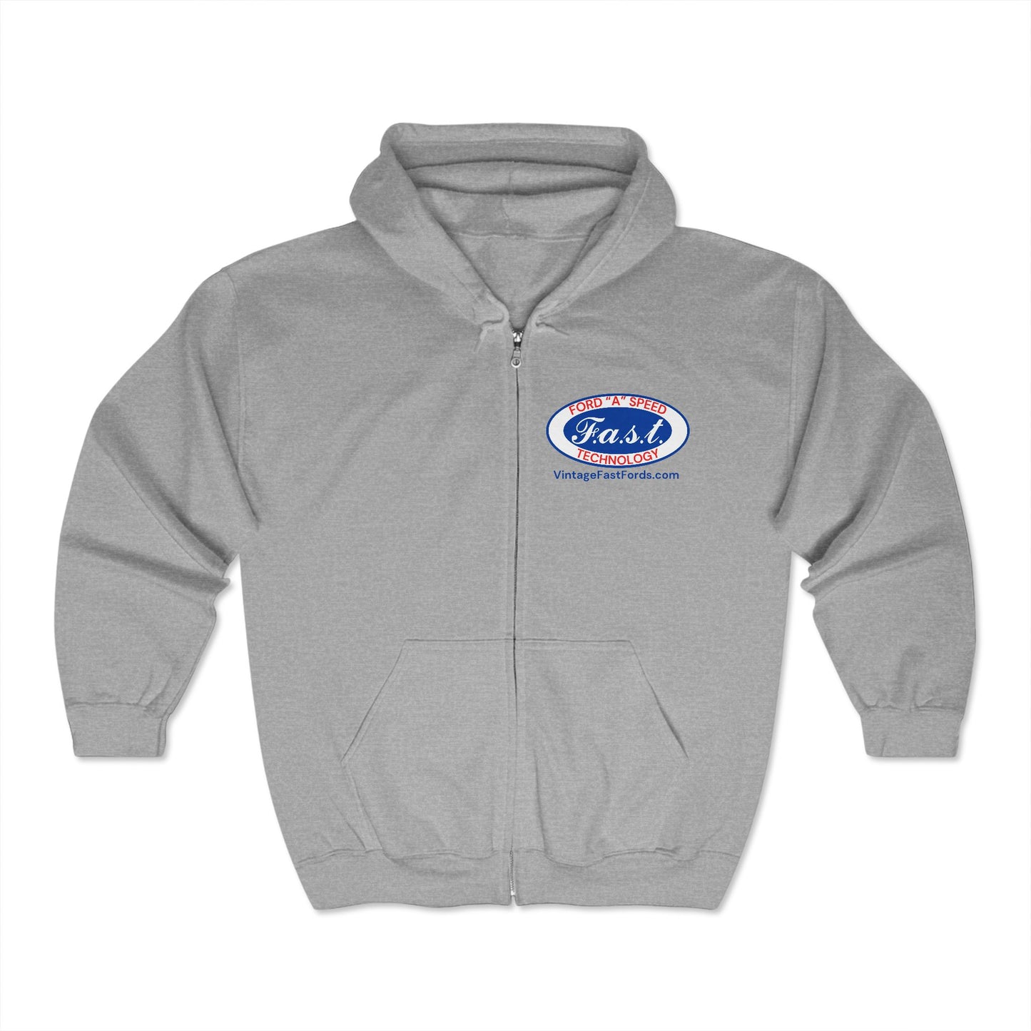 F.a.s.t. Ford "A" Speed Technology Zip Hoodie - Unisex Heavy Blend Full Zip