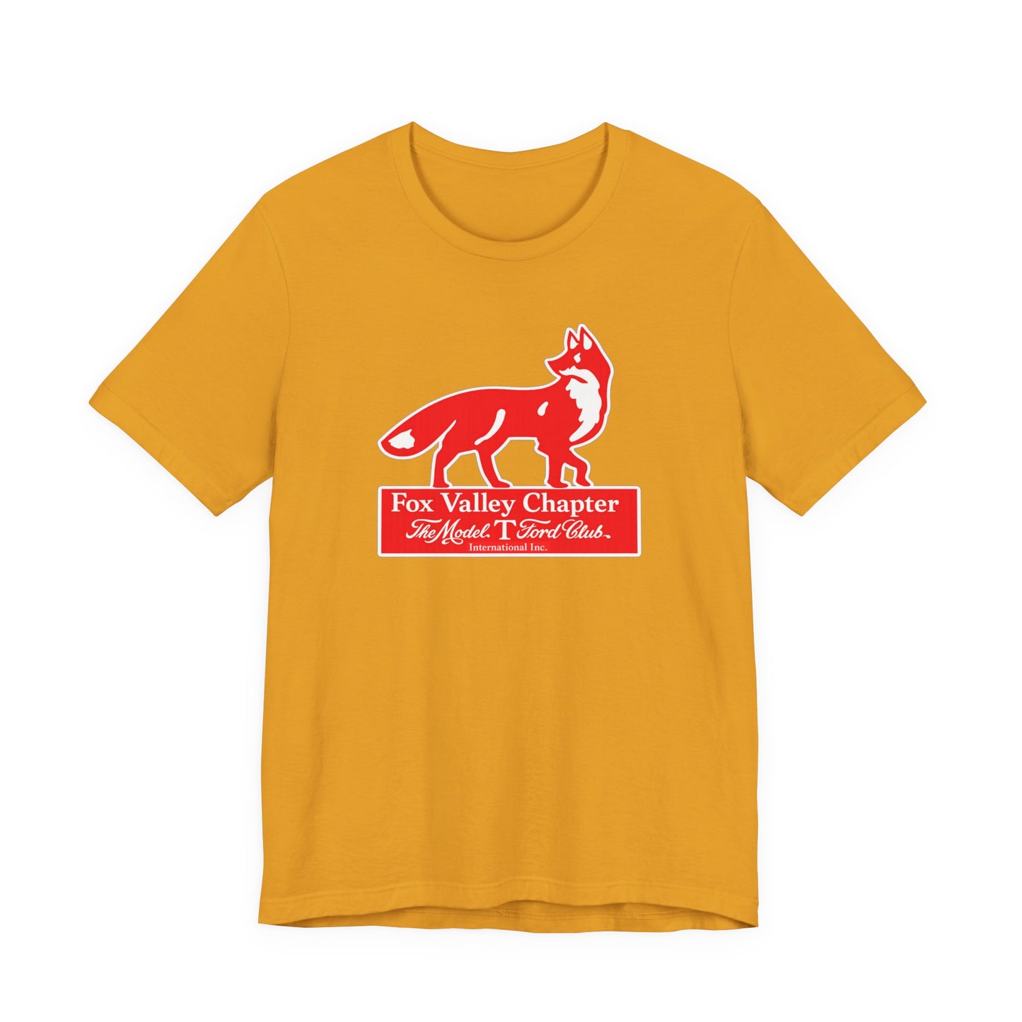 Fox Valley Chapter Model T Ford Club Tee — Red Fox Logo Short Sleeve T-Shirt