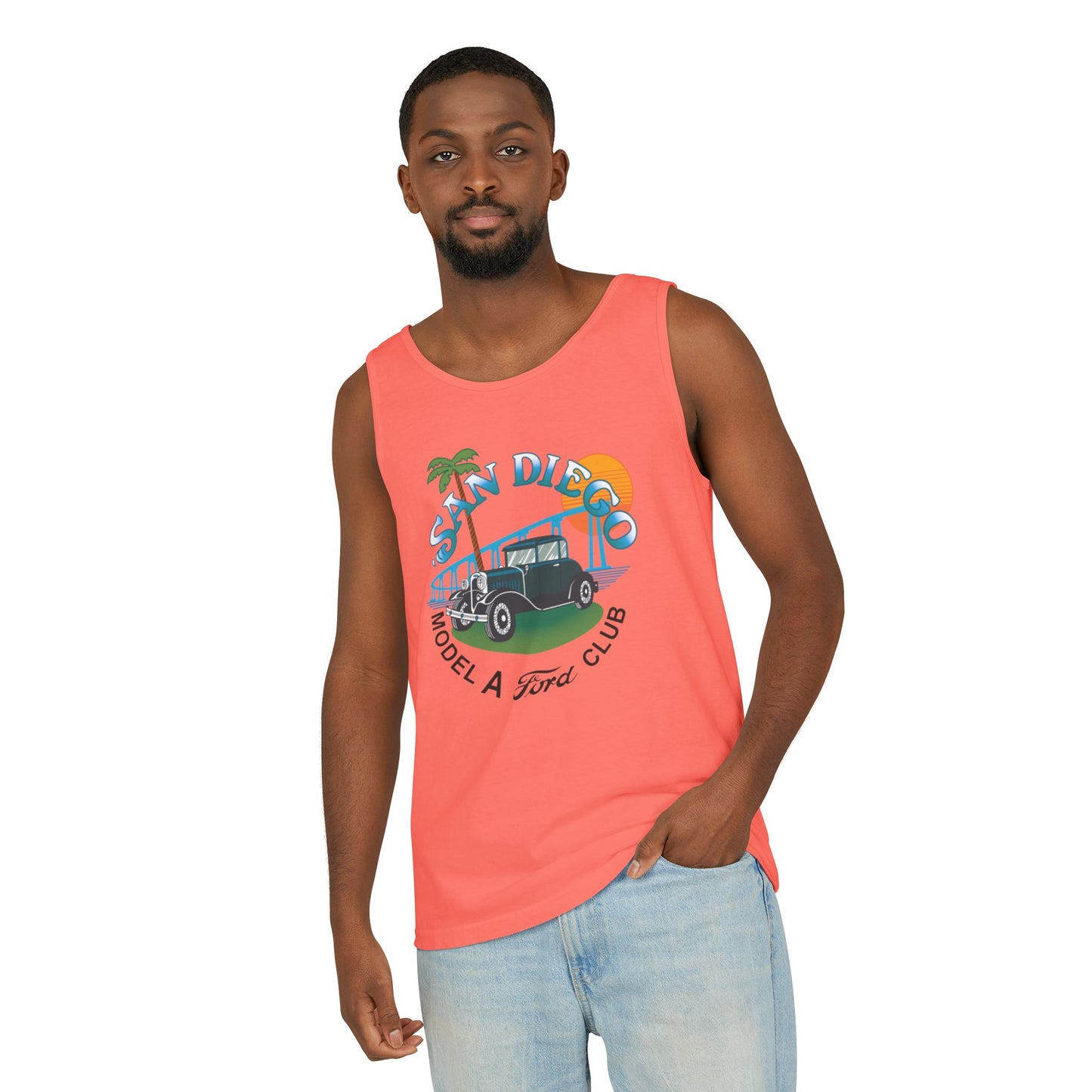 San Diego Model A Ford Club Tank Top — Unisex Garment-Dyed Tank Top