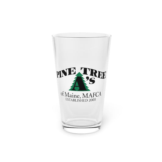 Pine Tree A's of Maine, MAFCA Pint Glass — Pine Tree A's Logo 16oz Glass